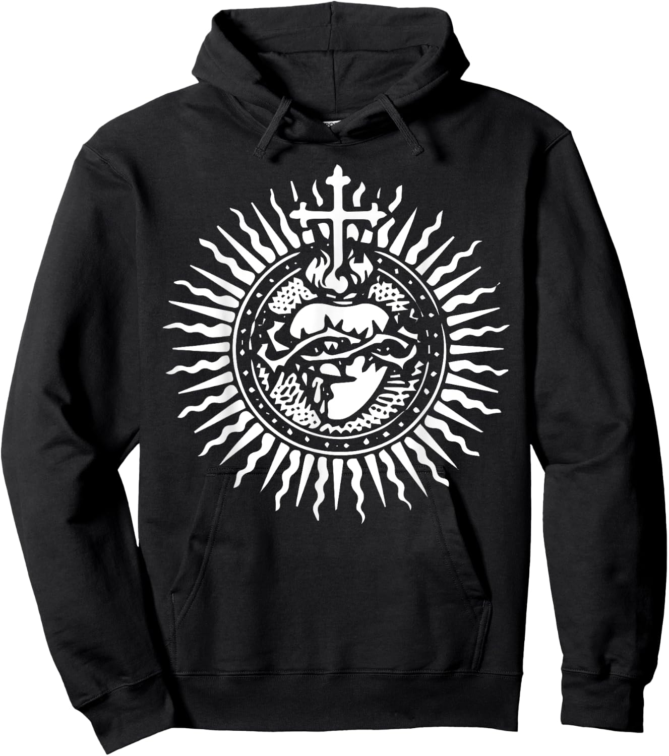 Sacred Heart of Jesus Catholic Traditional Latin Mass Art Hoodie - Hoodie | Black