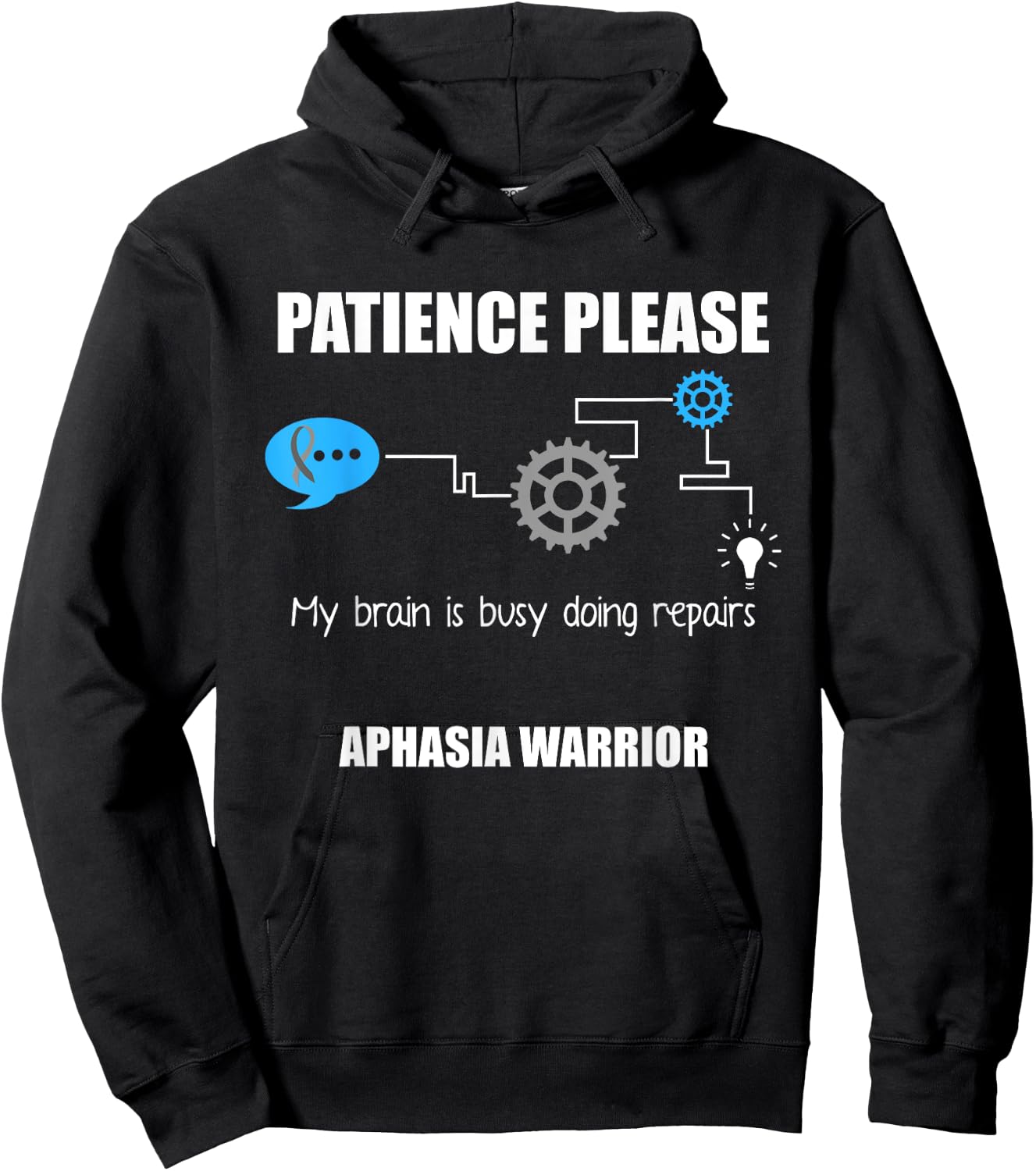 Aphasia Awareness Month Funny Gifts Aphasia Warrior Patience Survivor Awareness DA1 Black Women's Modern Casual Humorous Hoodie - Hoodie | Black