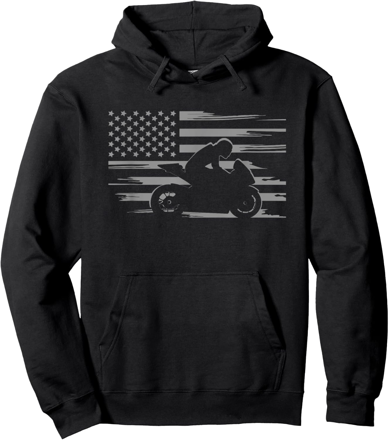 American Flag Motorcycle Apparel - Biker / Motorcycle Hoodie - Hoodie | Black