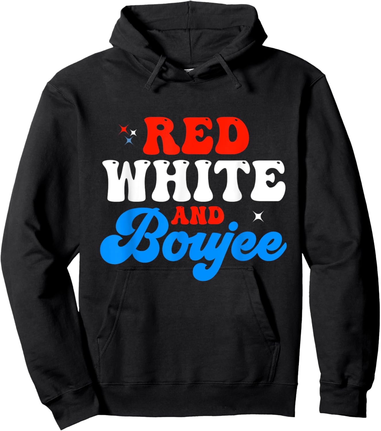 Retro Groovy Cute Red White And Boujee 4th Of July Hoodie - Hoodie | Black