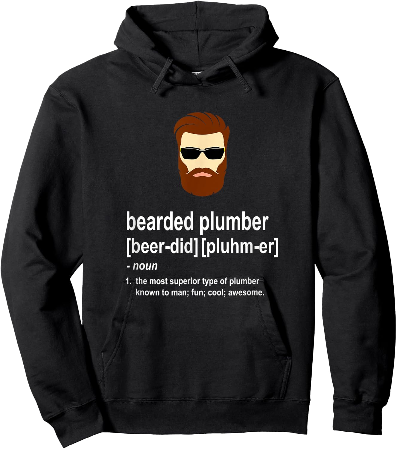 Funny Brown Beard Plumber Gift Son of a Plumber Hoodie - Hoodie | Black