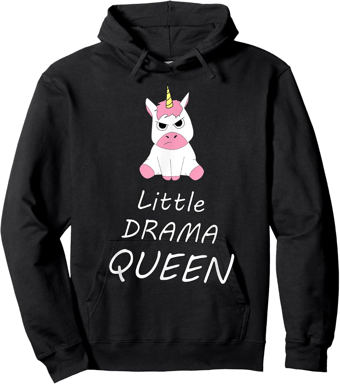 Unicorn Little Drama Queen Women's Girls Hoodie - Hoodie | Black