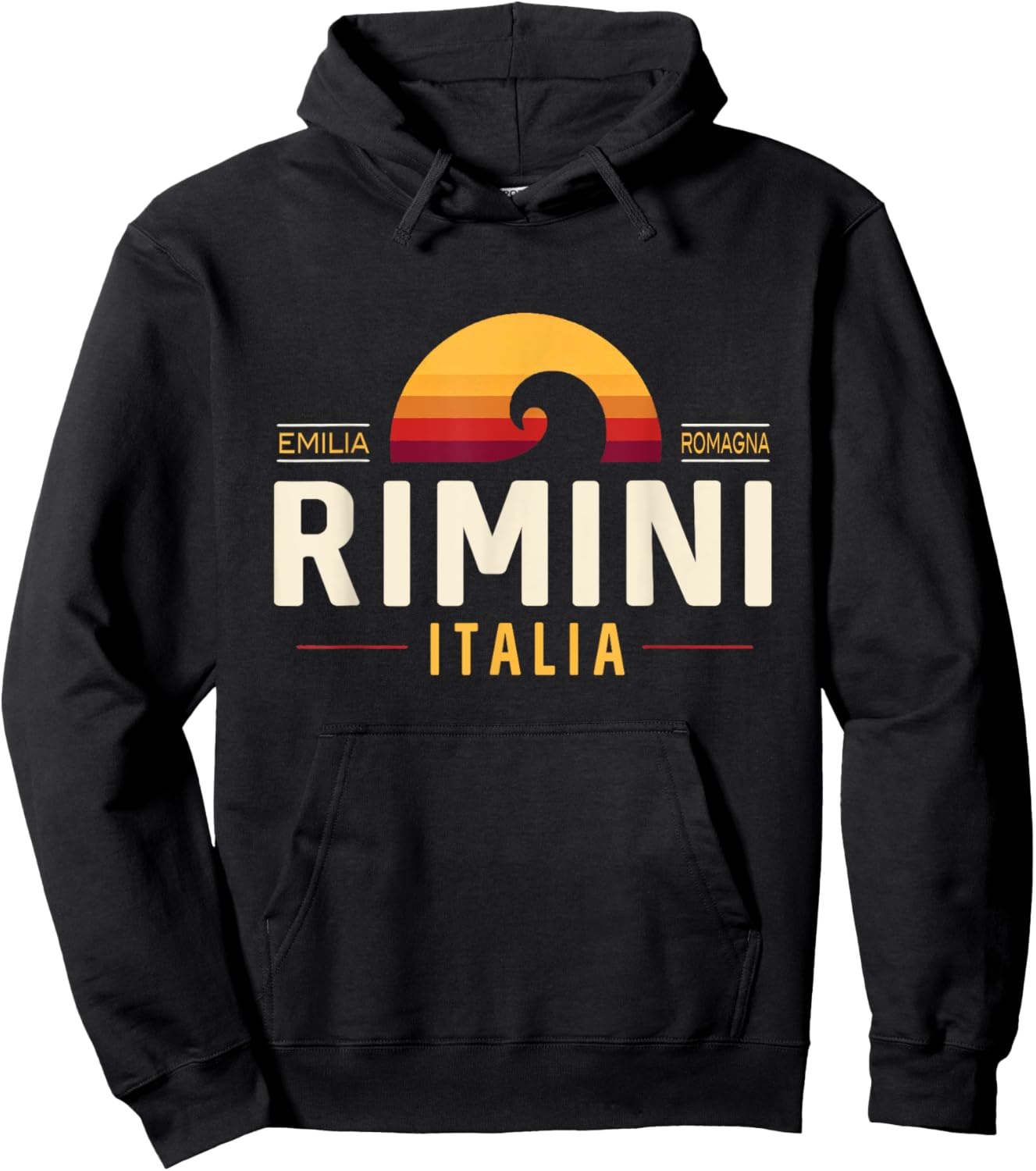 Rimini Italy | Rimini Emilia-Romagna Italia Retro Wave Hoodie - Hoodie | Black