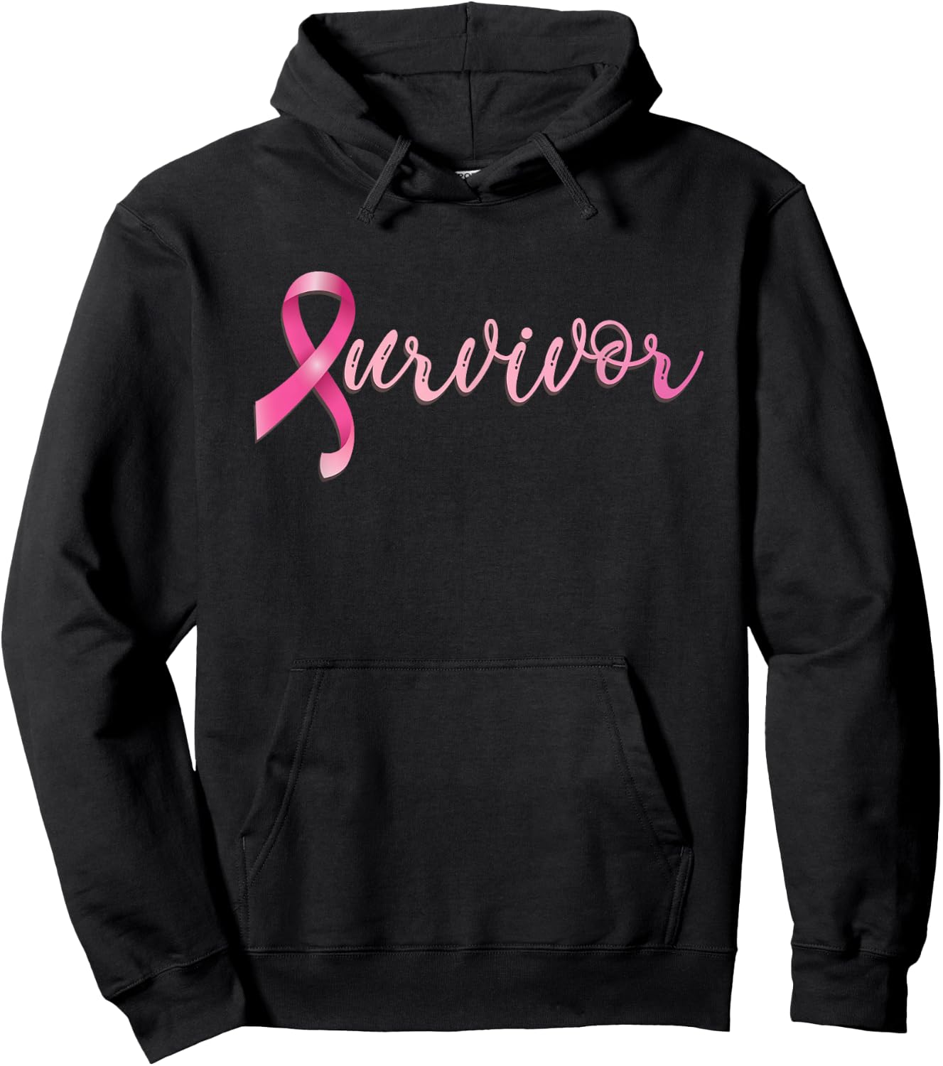 Breast Cancer Survivor Pink Ribbon Recovery Hoodie - Hoodie | Black