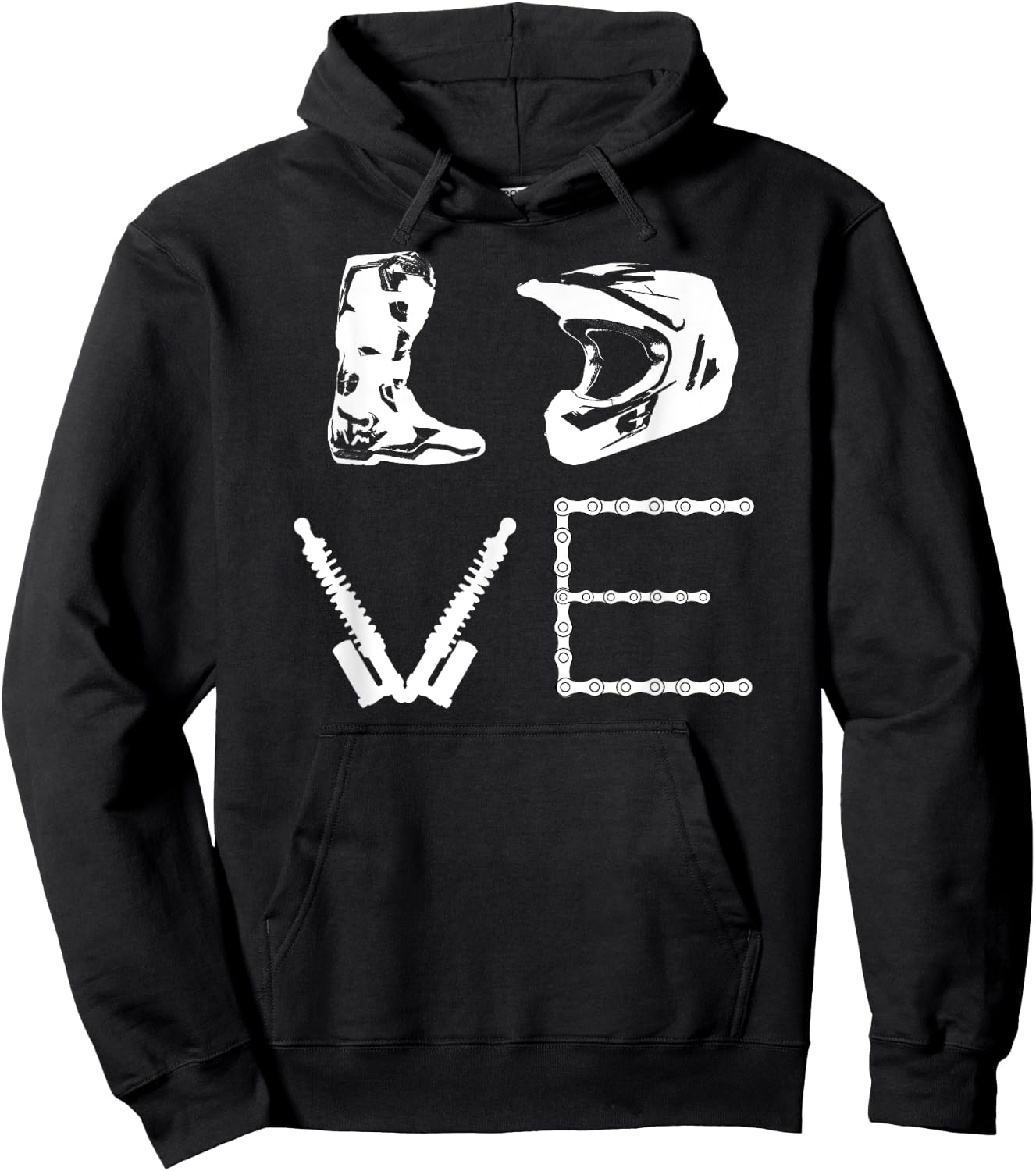 DIRT BIKE LOVE Bike | Motocross Enduro Hoodie - Hoodie | Black