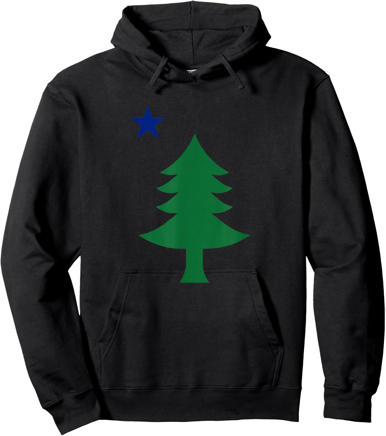 Maine Pine Tree State Flag Vintage USA America Souvenir Hoodie - Hoodie | Black