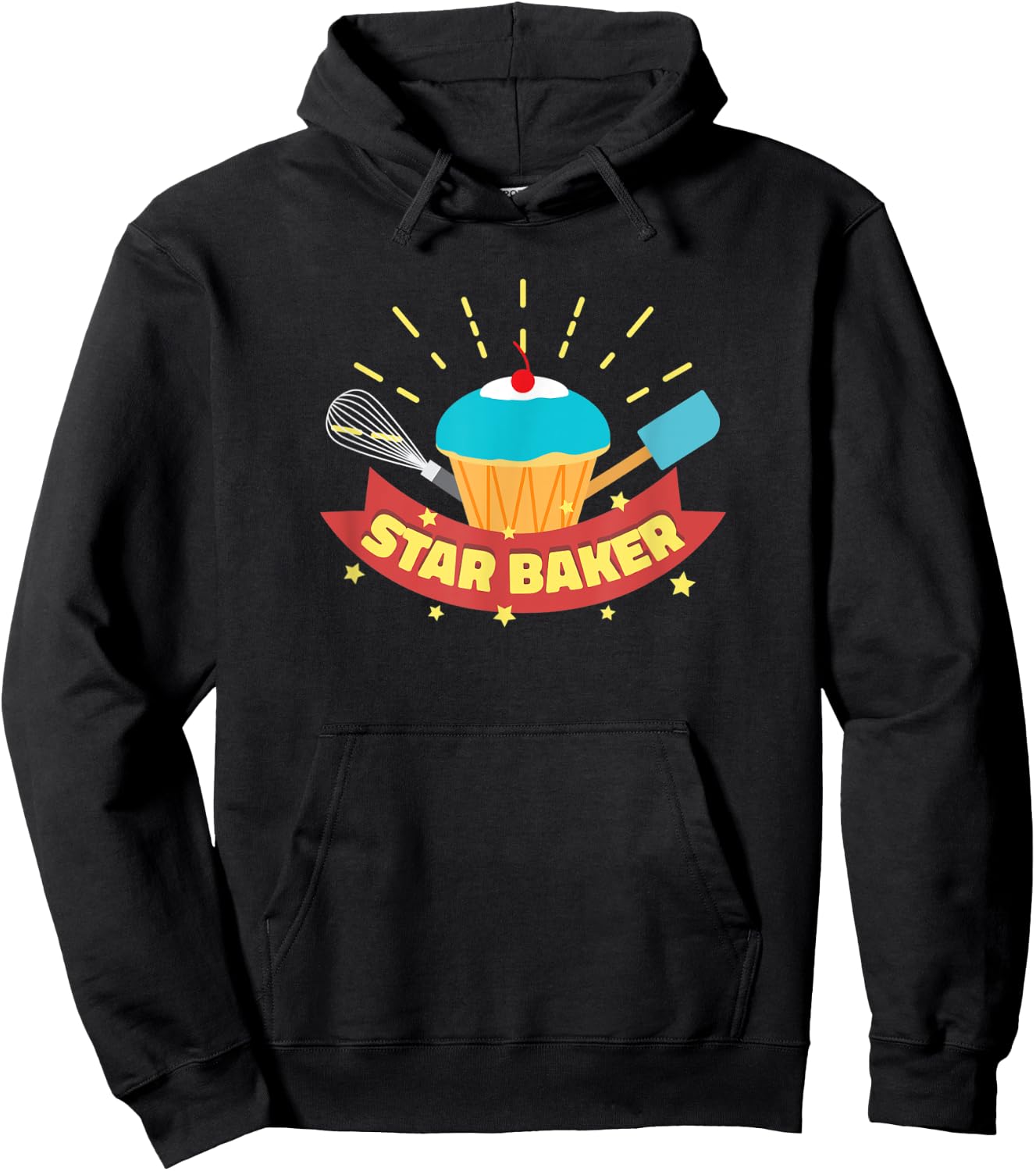 Star Baker I Funny Baking Cupcake Muffin Hoodie - Hoodie | Black