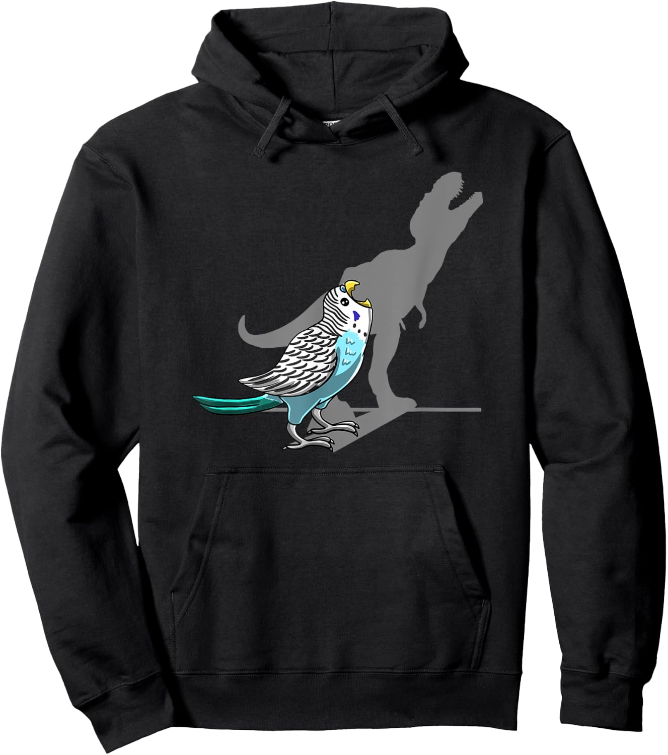 T-Rex Budgerigar Shadow Budgie Parakeet Pet Bird Lover Gift Hoodie - Hoodie | Black