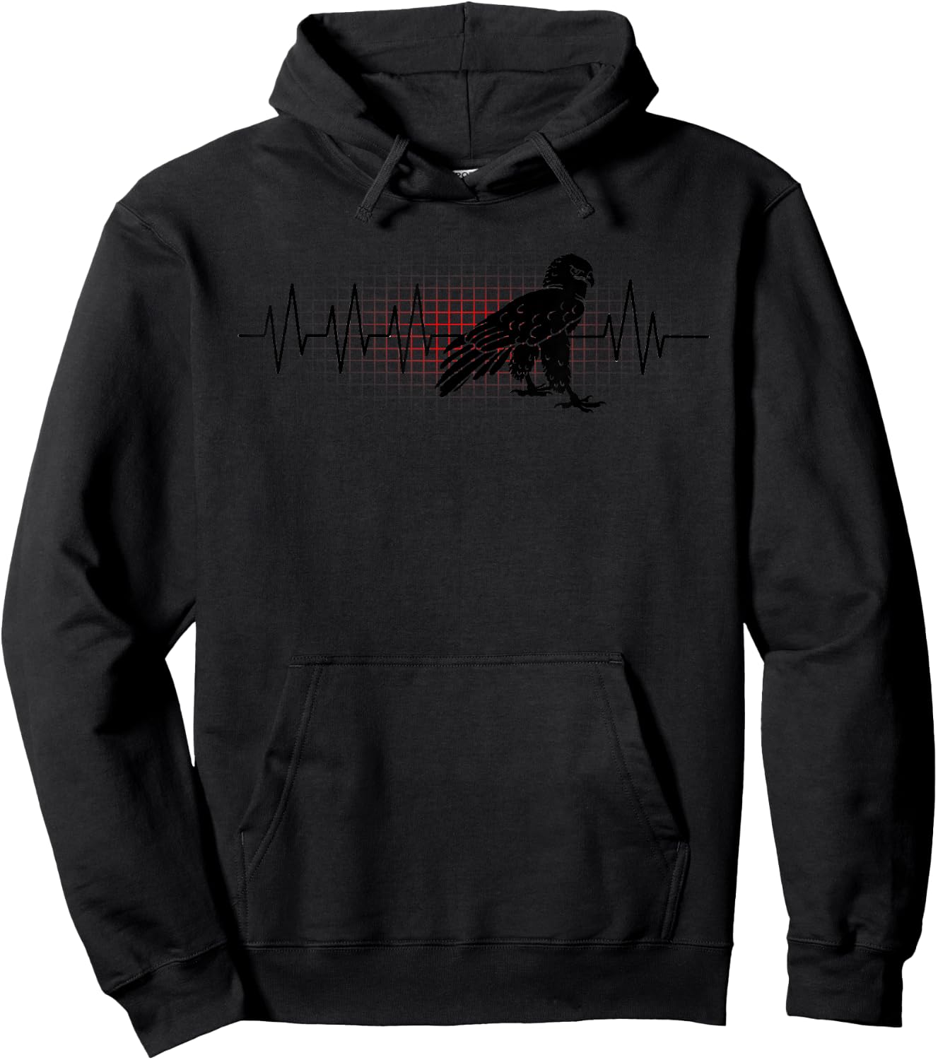 Red Tail Hawk Heartbeat Funny Birdwatcher Birding Buteo Gift Hoodie - Hoodie | Black