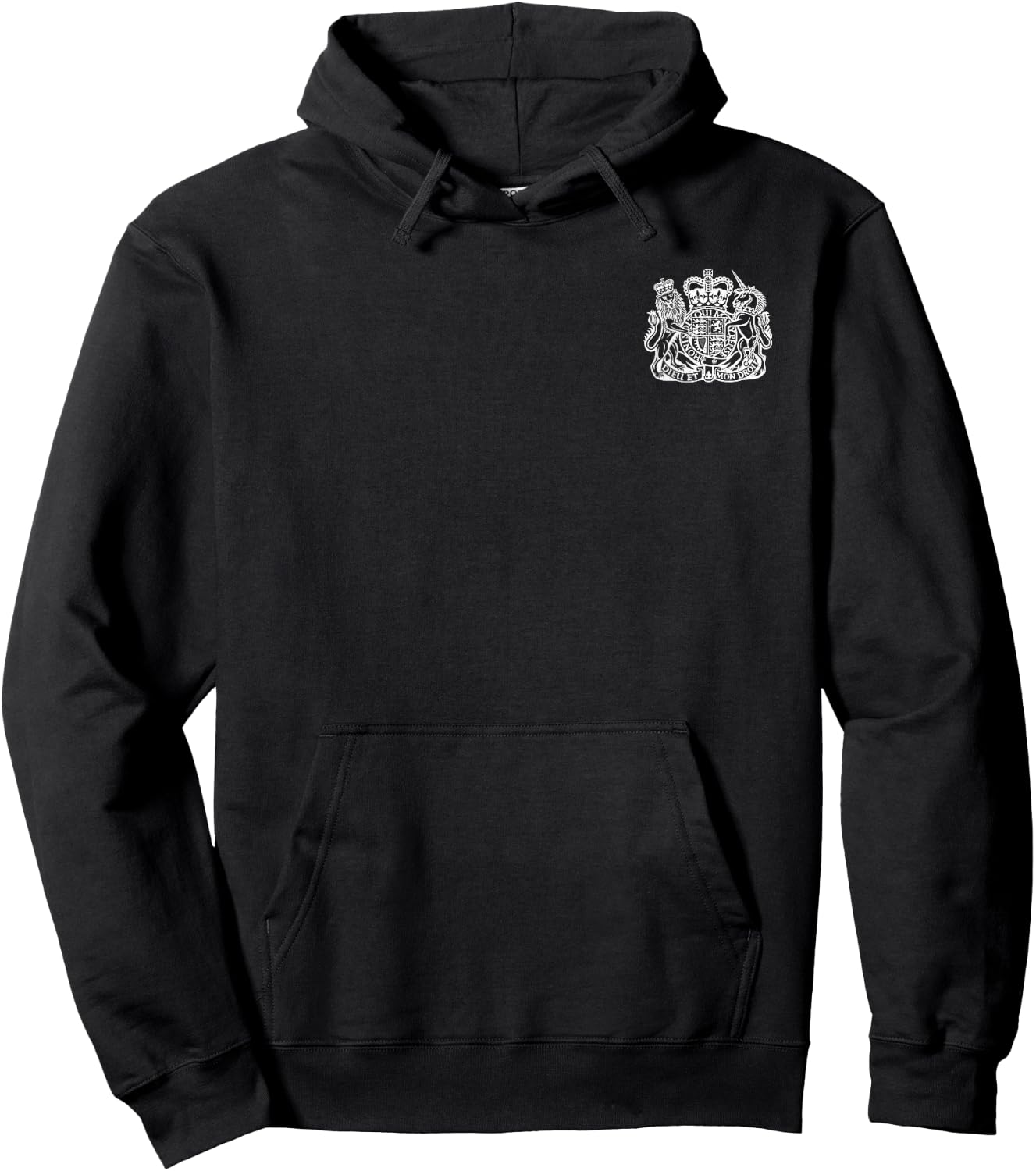 United Kingdom Uk Coat of Arms Lion and Unicorn Symbol Hoodie - Hoodie | Black