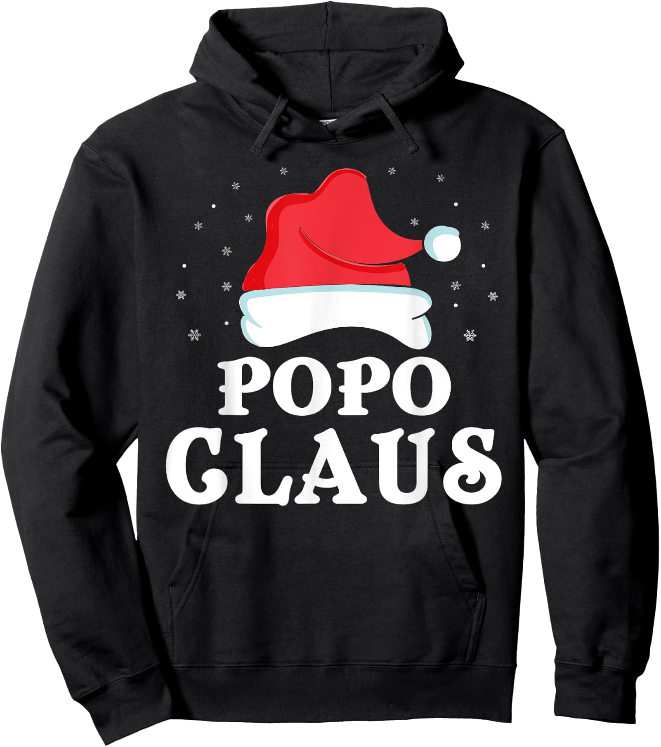 Popo Claus Christmas Gift Funny Family Group Matching Pajama Hoodie - Hoodie | Black