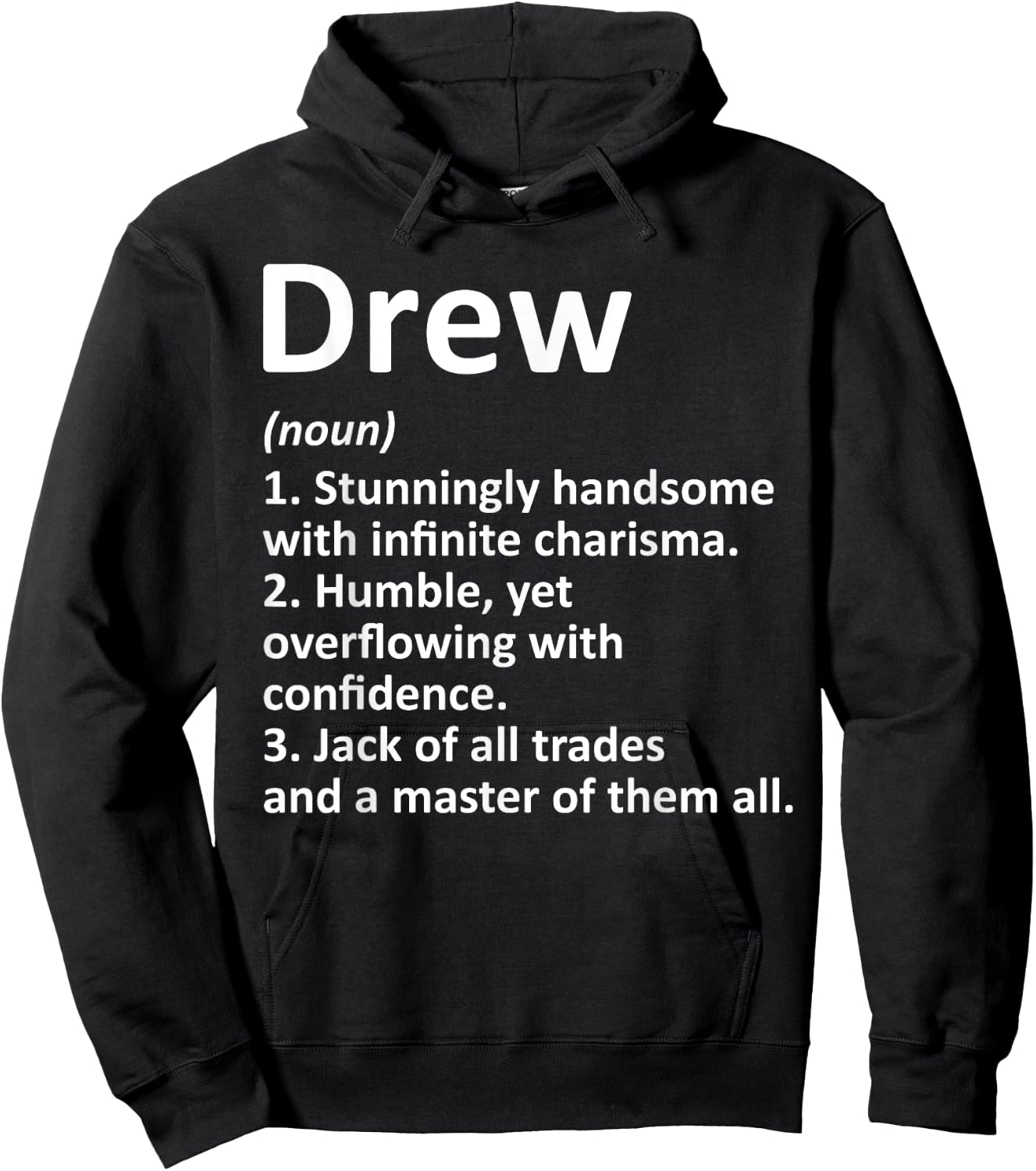 DREW Definition Personalized Name Funny Birthday Gift Hoodie - Hoodie | Black