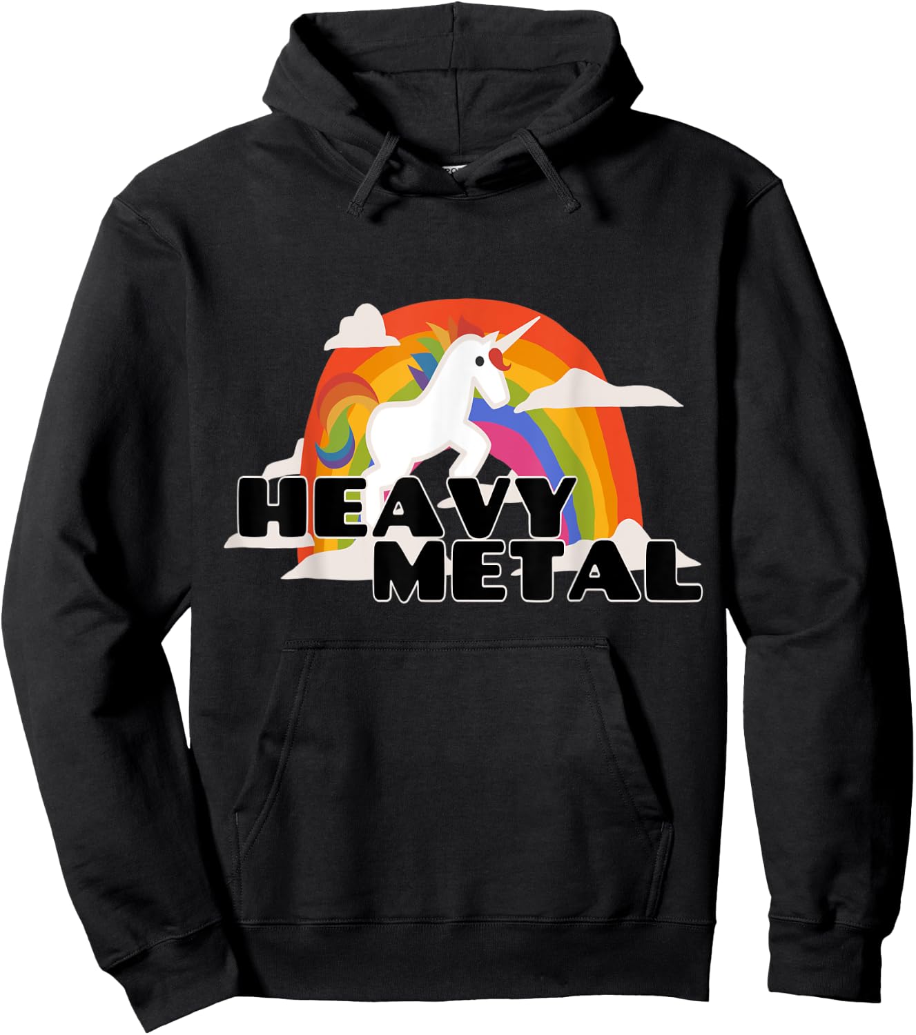 Heavy Metal Cute Unicorn Hoodie - Hoodie | Black