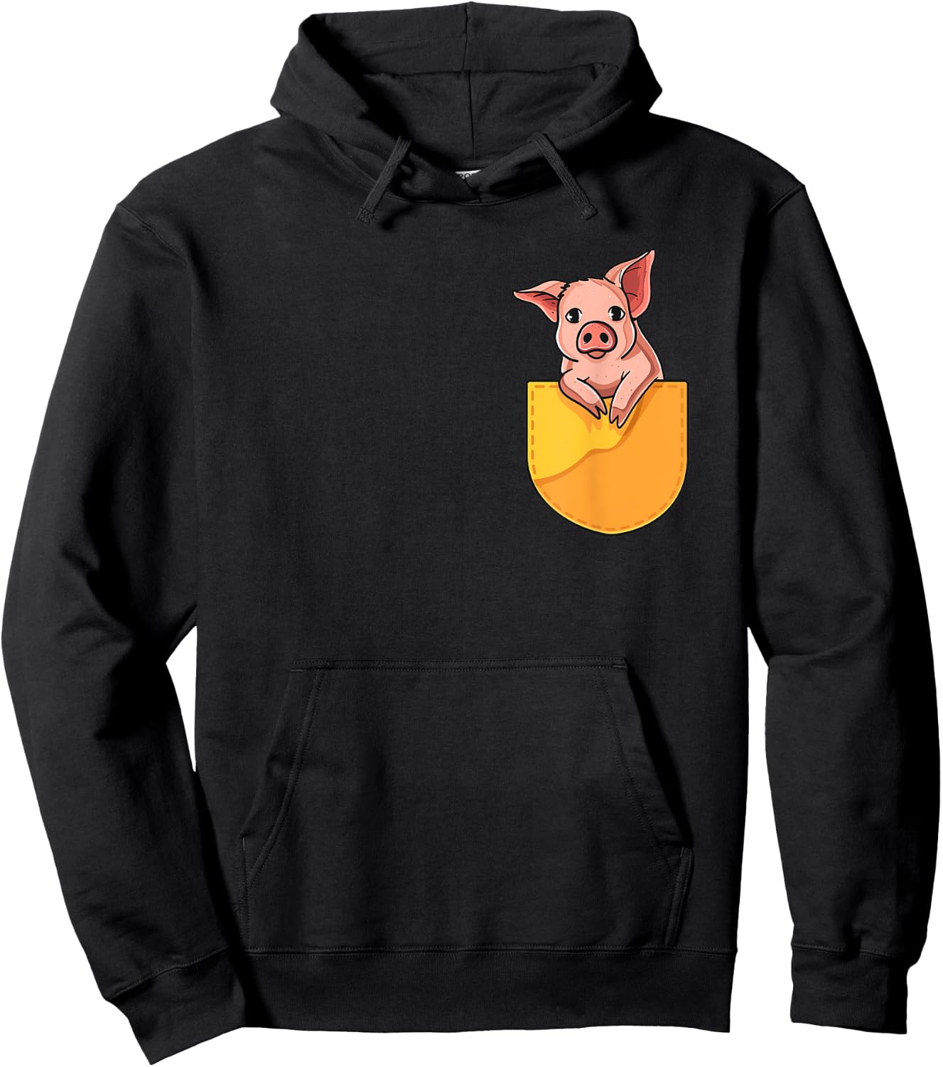 Pink Pig in Your Pocket Adorable Sassy Cute Piggy Design Hoodie - Hoodie | Black