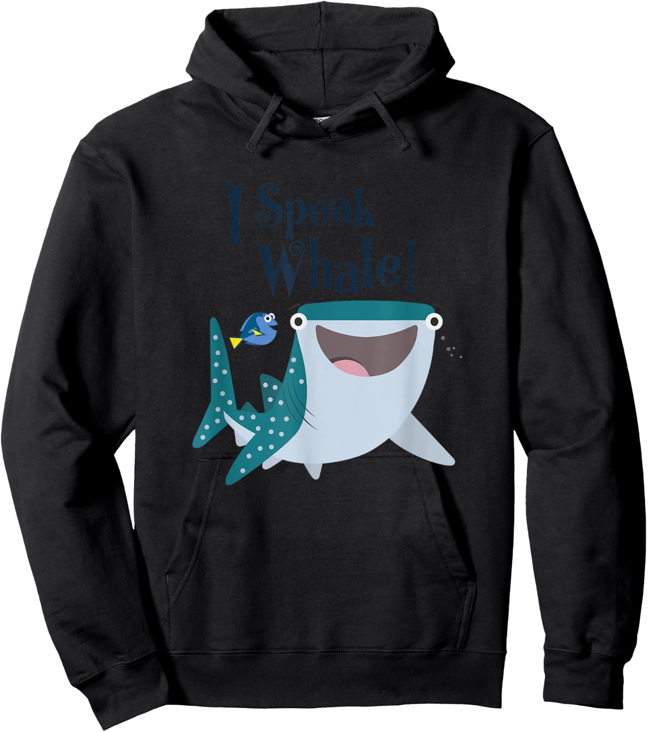 Disney Pixar Finding Dory Destiny & Dory I Speak Whale! Logo Hoodie - Hoodie | Black