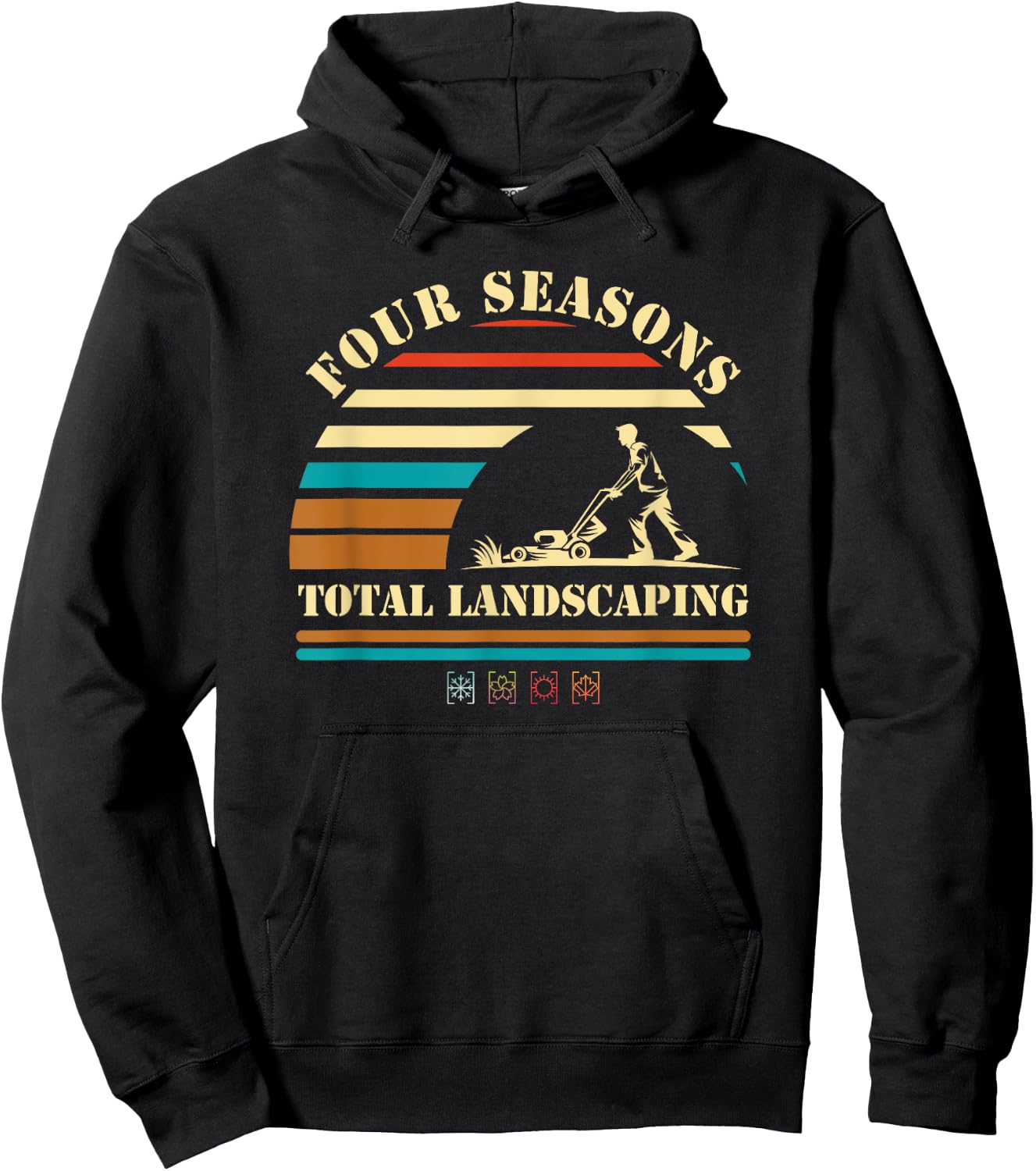 Four Seasons Total Landscaping Sunset Vintage Hoodie - Hoodie | Black