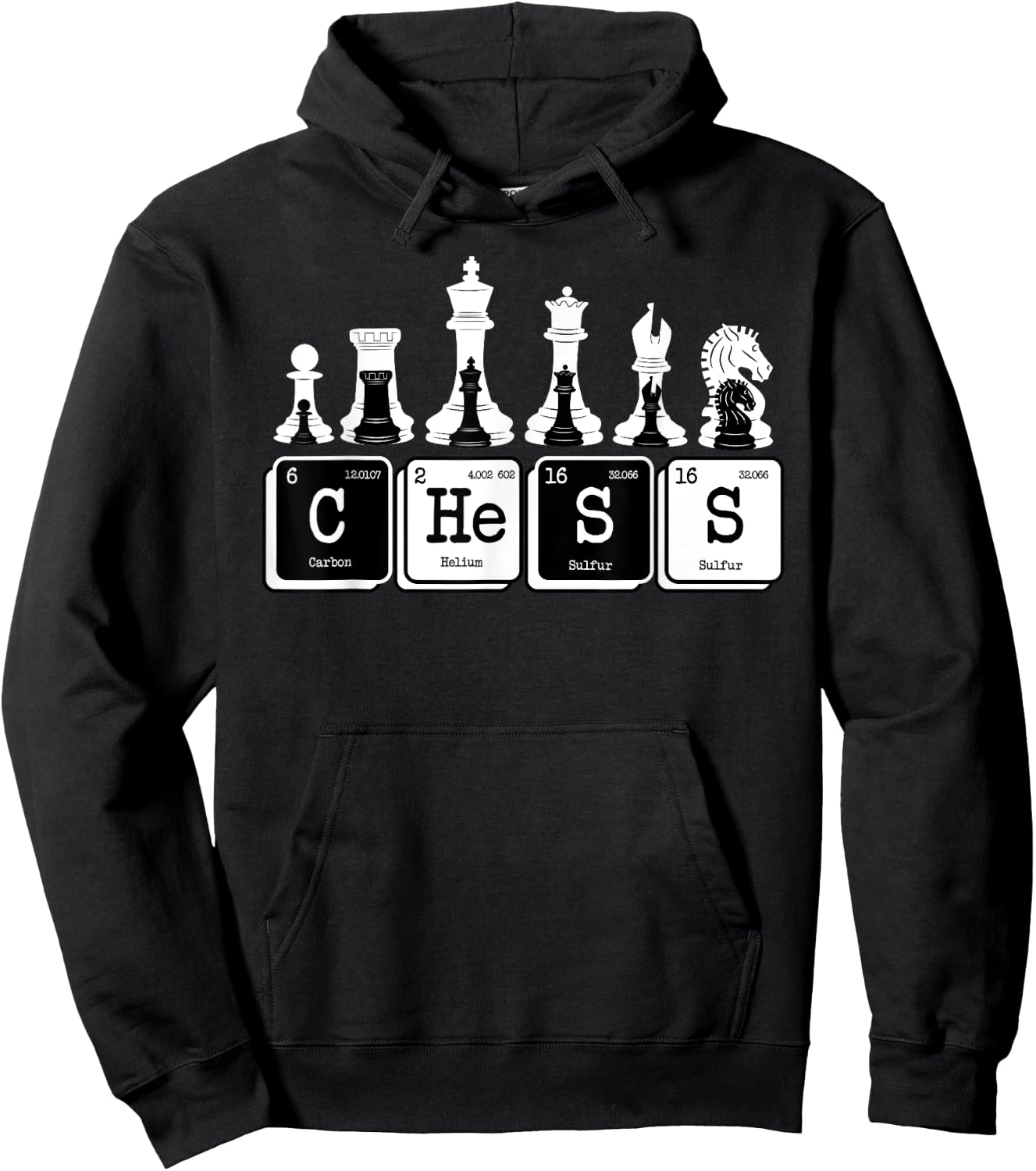 Funny Chess Set Pieces Periodic Table Board Game Player Gift Small Hoodie - Hoodie | Black