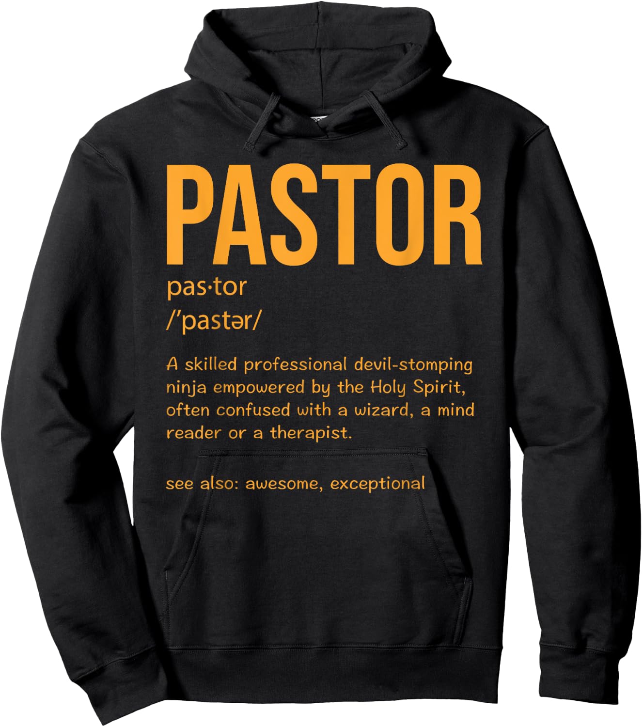Funny Pastor Definition Gift Christian Preachers Men Women Hoodie - Hoodie | Black