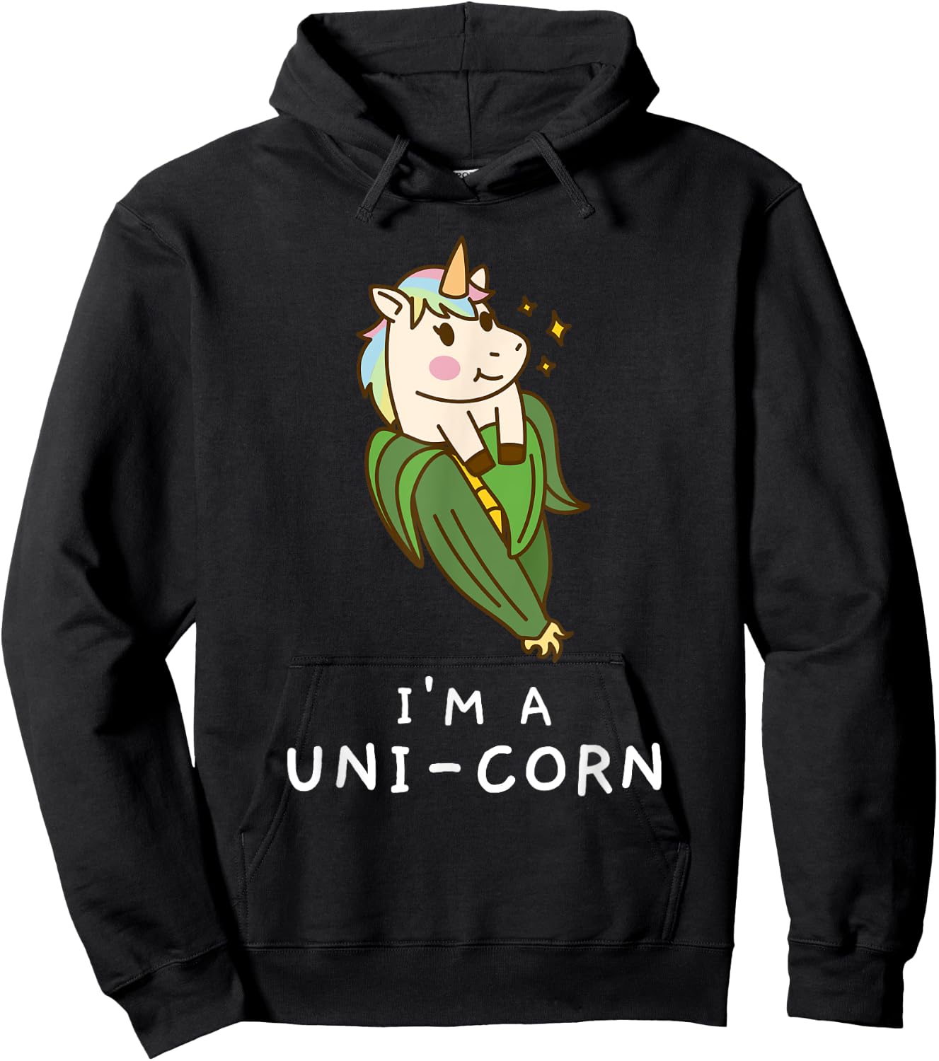 Funny Unicorn Corn Pajamas Girls Kids Farmer Gifts Hoodie - Hoodie | Black