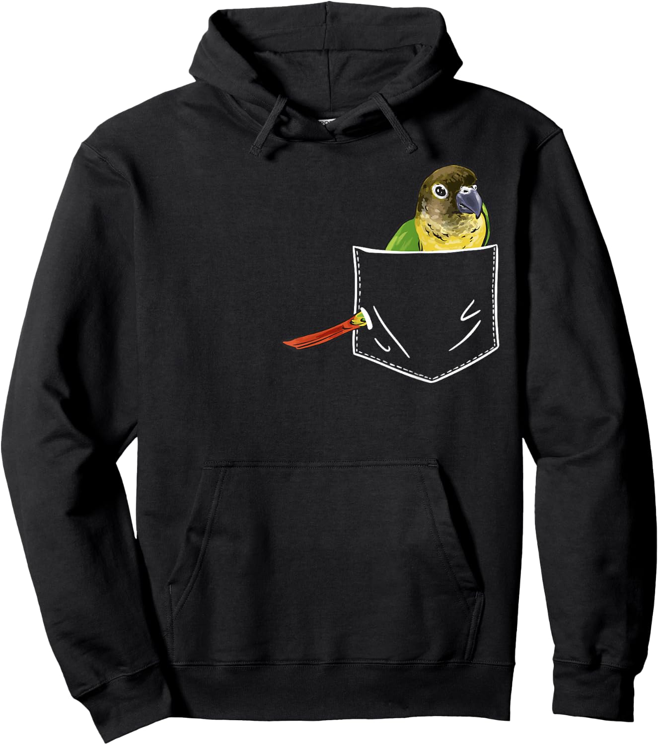 Green Cheek Conure In Pocket Parrot Bird Conure Hoodie - Hoodie | Black
