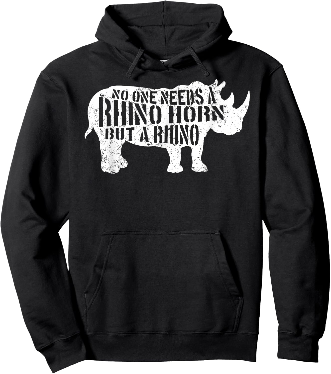 Rhino Horn Rhinoceros Animal Wildlife Lover Safari Africa Hoodie - Hoodie | Black