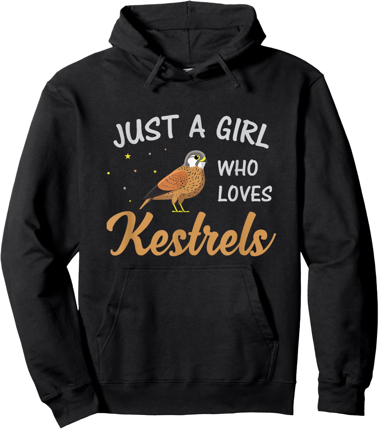 Just A Girl Who Loves Kestrels Birds Birding Kestrel Lover Hoodie - Hoodie | Black