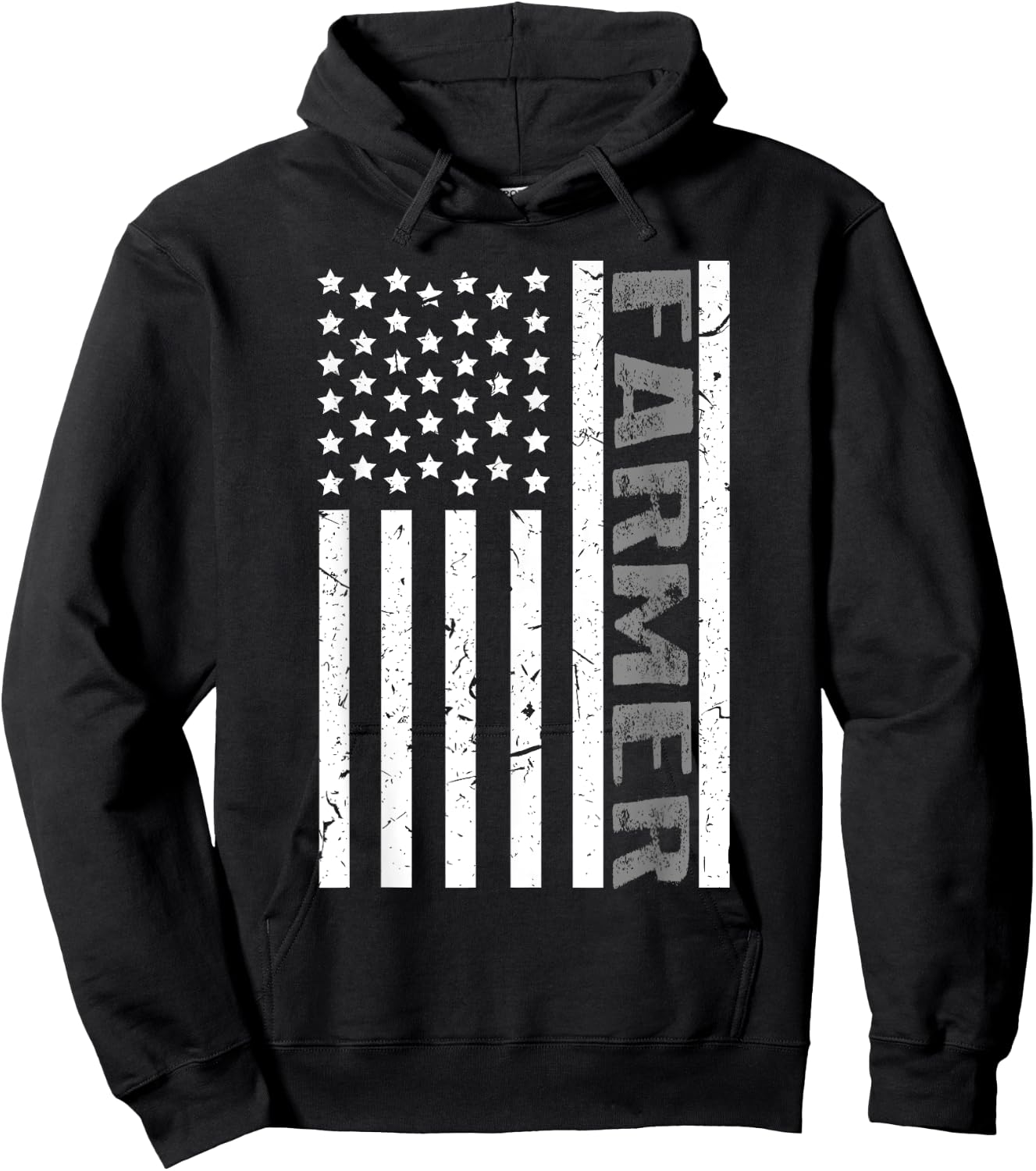 4th Of July Farmer American Farm Cow Tractor Flag Patriotism Women Kids Men Hoodie - Hoodie | Black