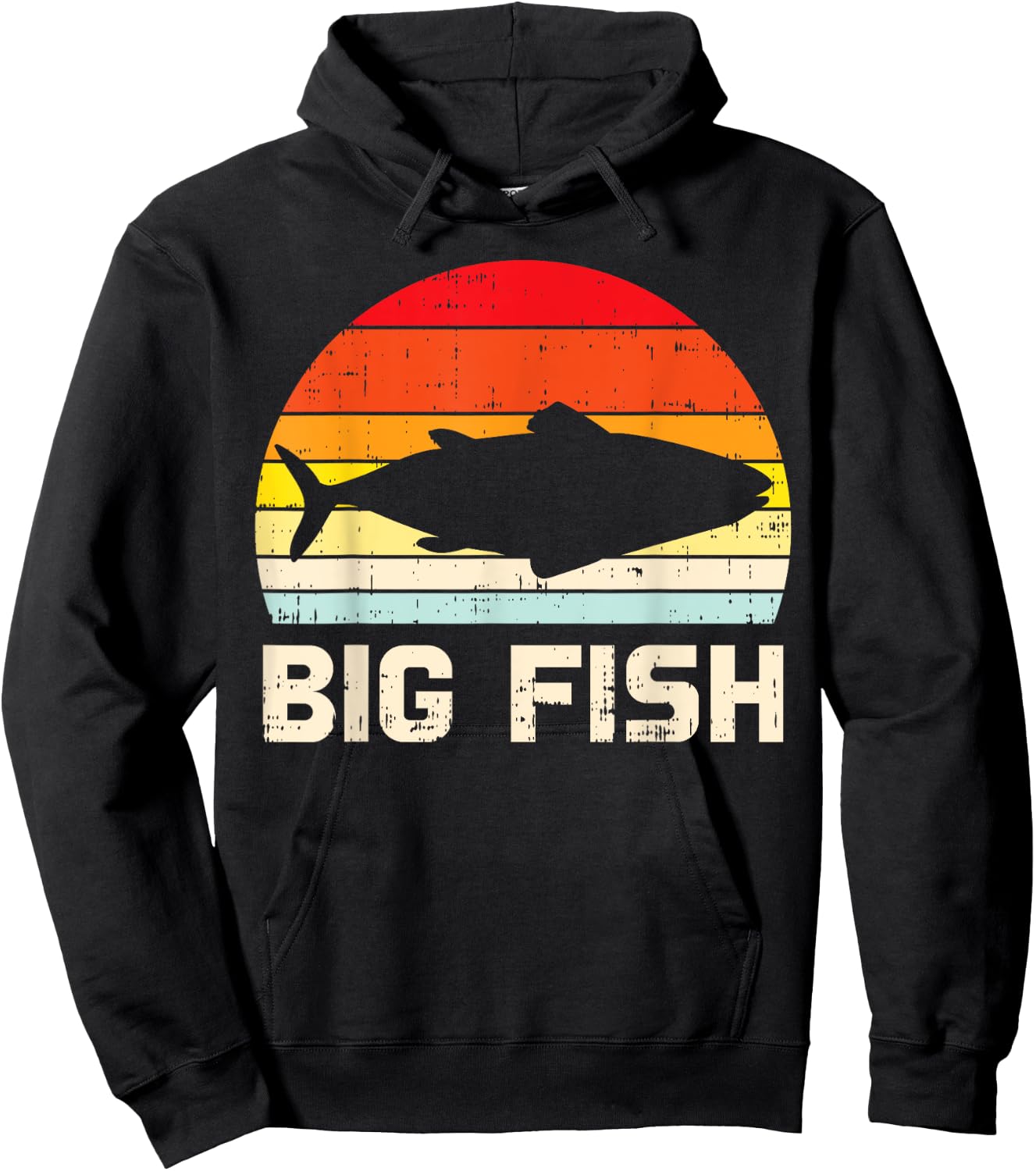 Fish Big Retro Bass Fishing Family Matching Dad Son Men Gift Hoodie - Hoodie | Black