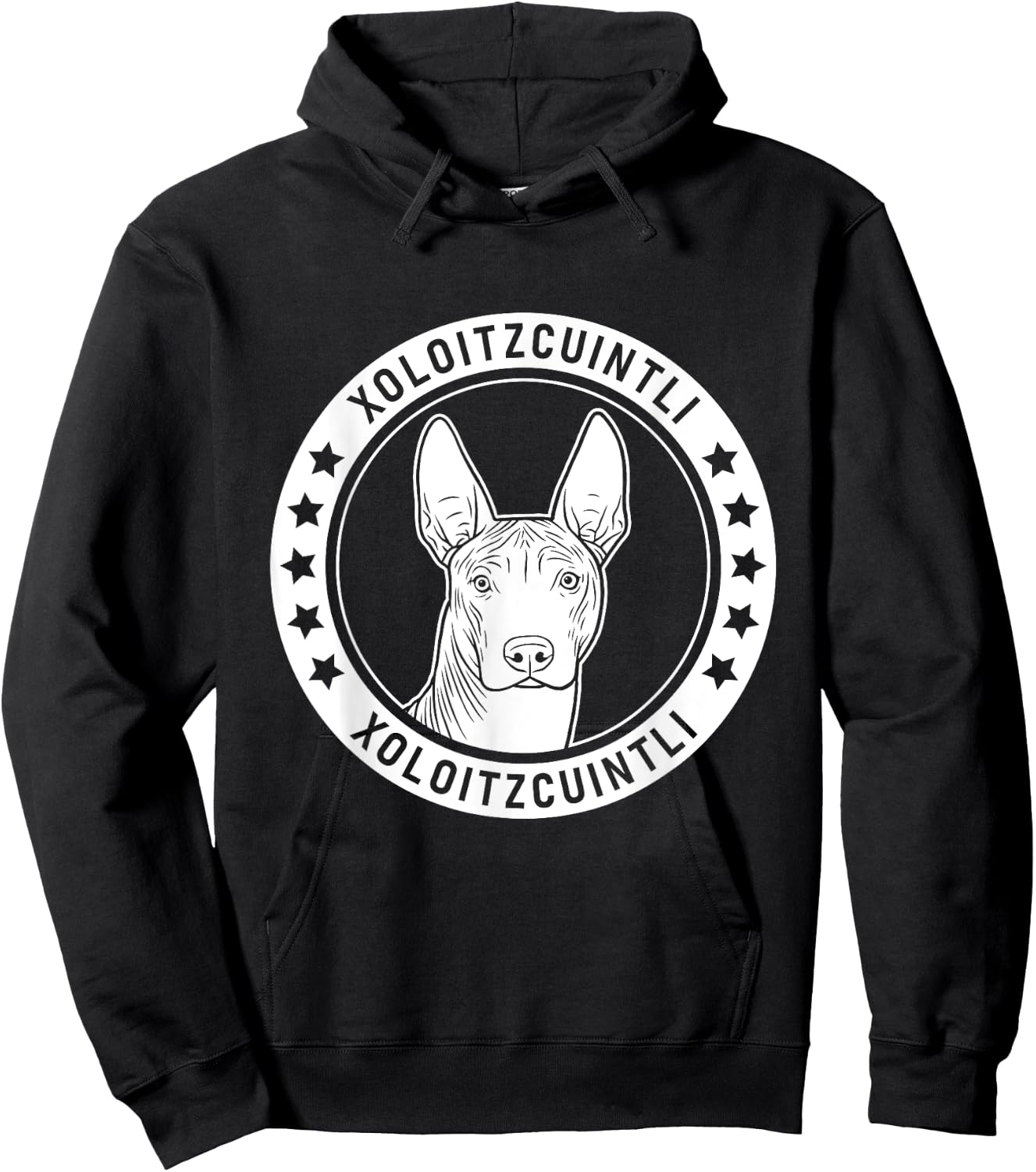 Xoloitzcuintli Dog Portrait Xolo Dog Hoodie - Hoodie | Black
