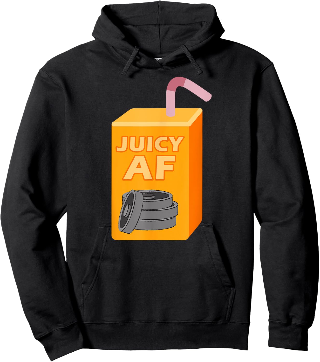 Juicy AF Juice Box Gym Workout Weights Funny Fitness Hoodie - Hoodie | Black