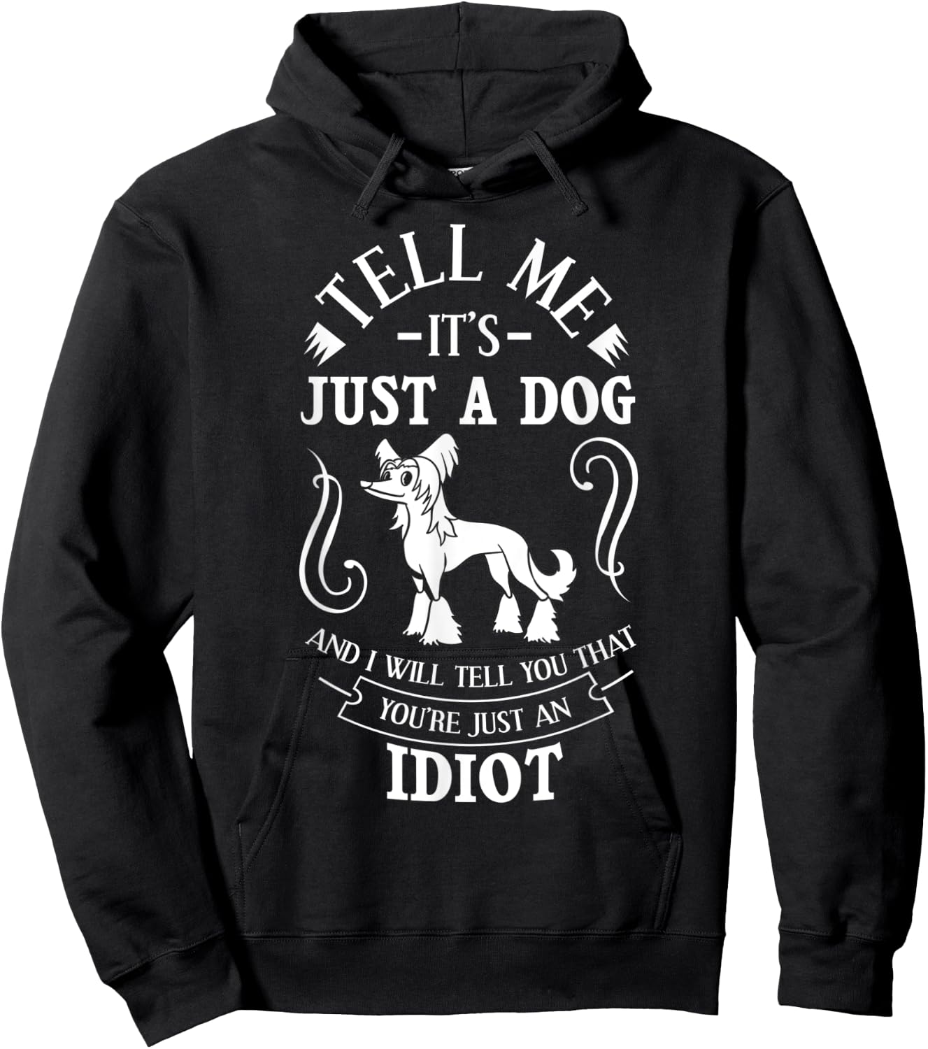 Chinese Crested Powderpuff Dog Gift Puppies Owner Lover Men Women Hoodie - Hoodie | Black