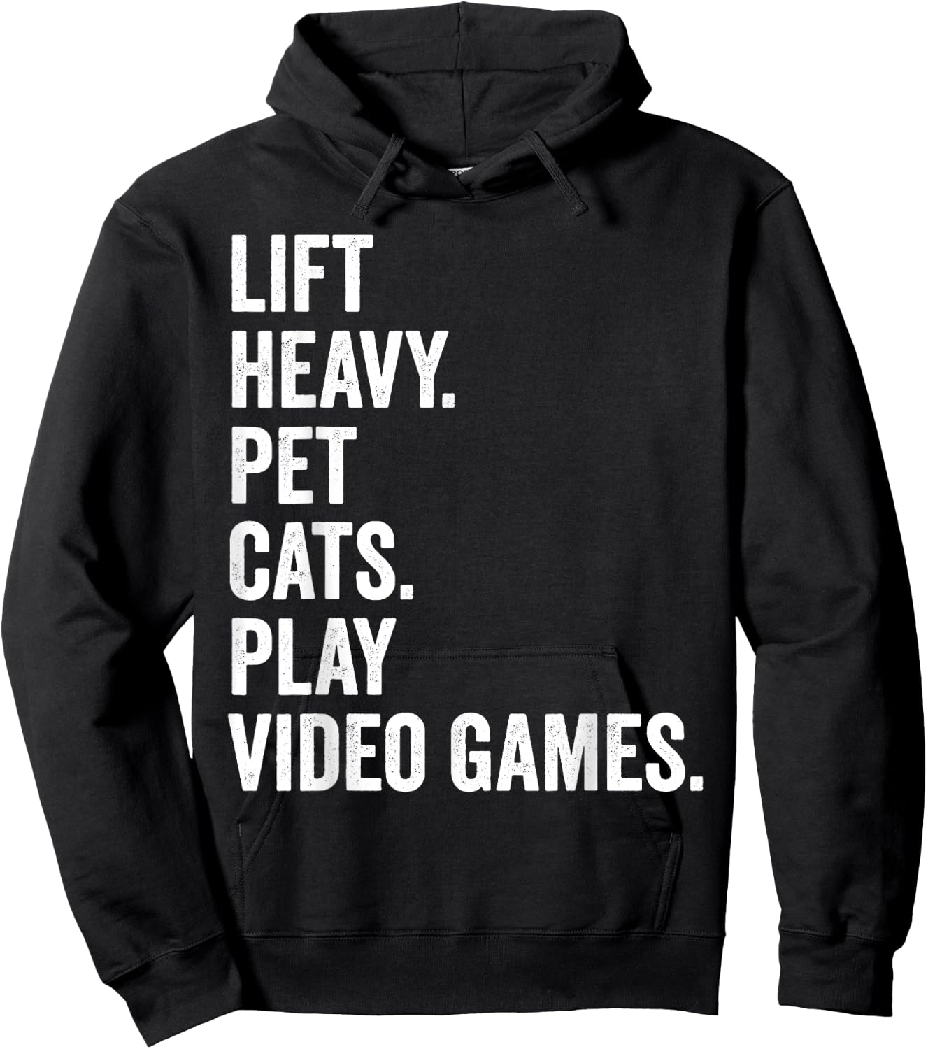 Lift Heavy Pet Cats Play Video Games Gym Workout Gamer Hoodie - Hoodie | Black