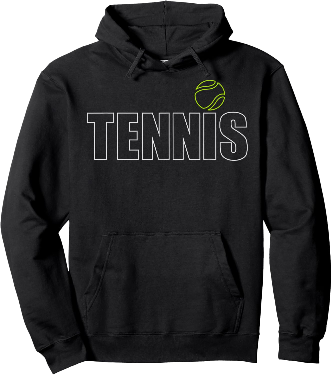 Tennis Women Men Cool Text & Tennis Ball Hoodie - Hoodie | Black