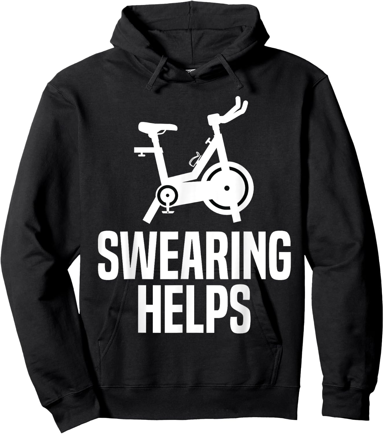 Swearing Helps Funny Indoor Spinning Spin Class Workout Gym Hoodie - Hoodie | Black