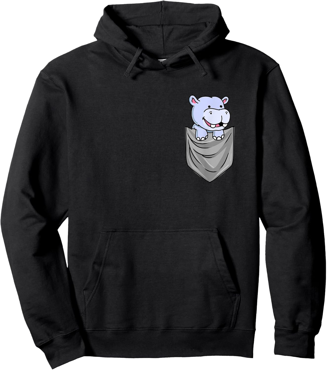 Hippo In Pocket Hippopotamus Gift Hoodie - Hoodie | Black
