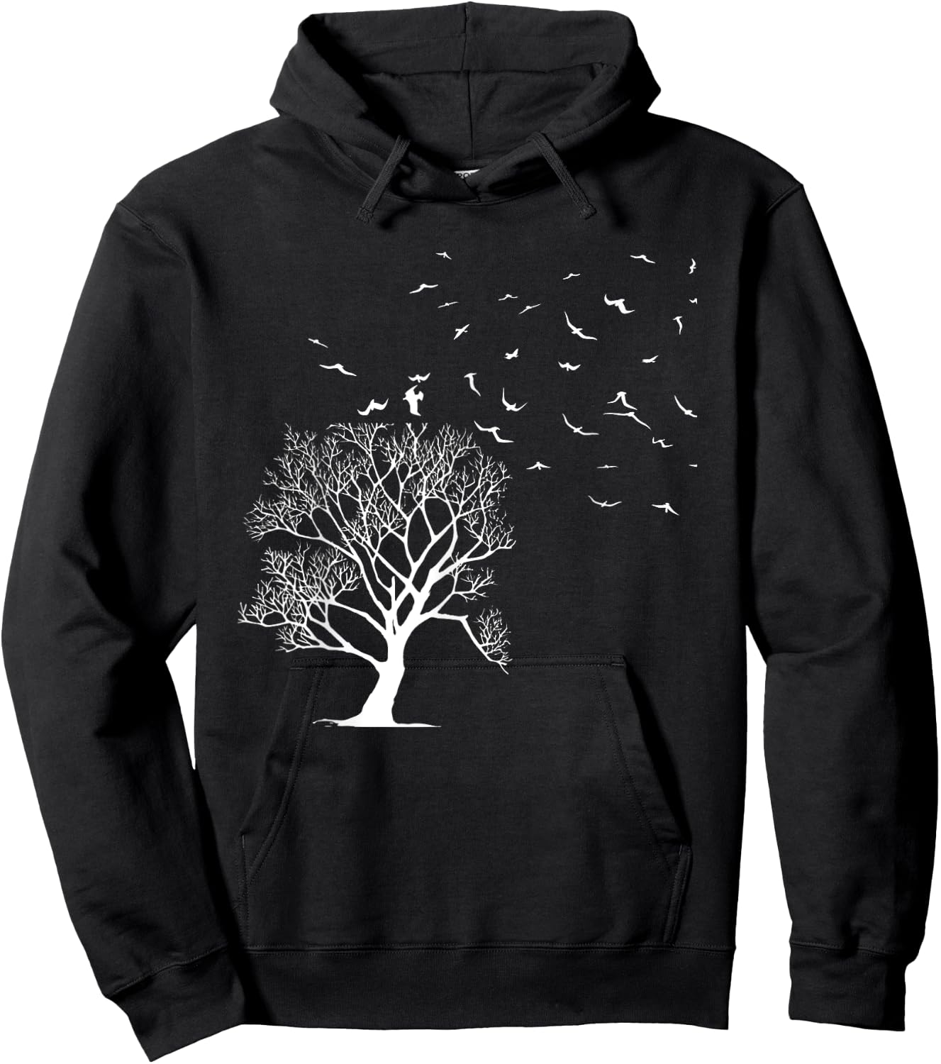 Forest Tree Wildlife Flock Of Birds Nature Outdoors Forest Hoodie - Hoodie | Black