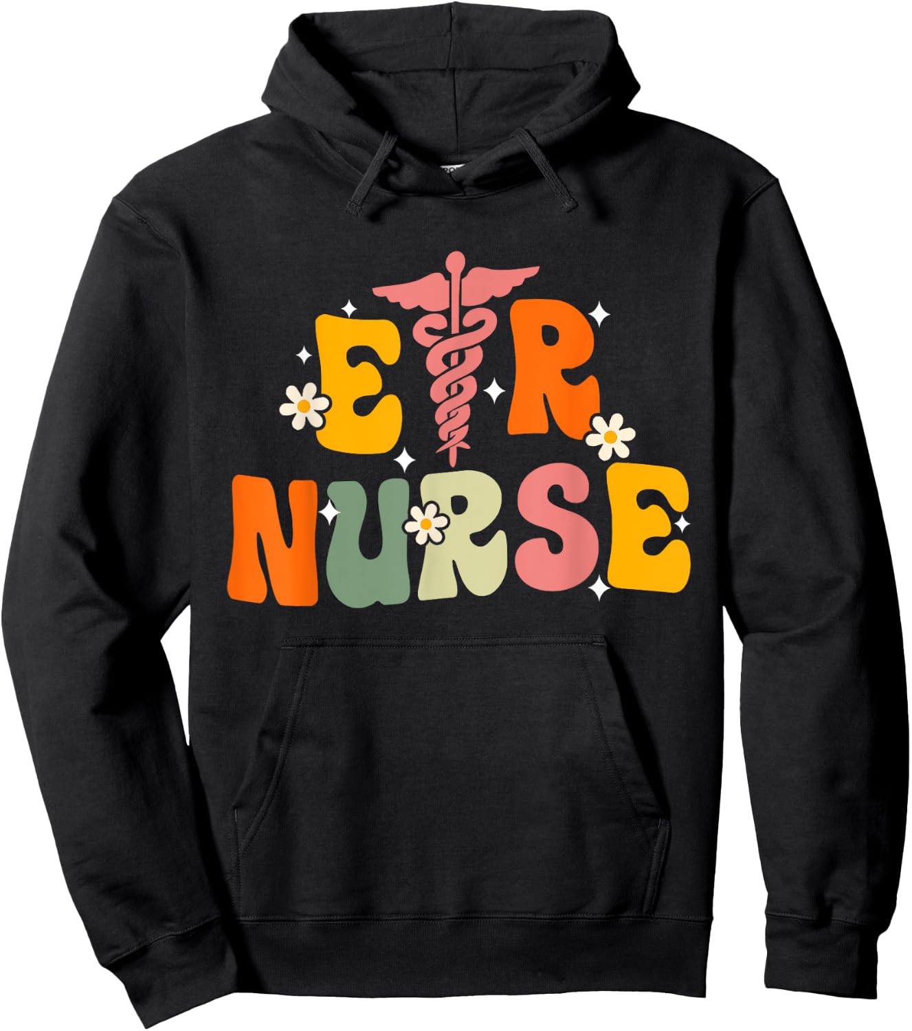 Groovy Er Nurse Emergency Room Nurse Nursing Hoodie - Hoodie | Black