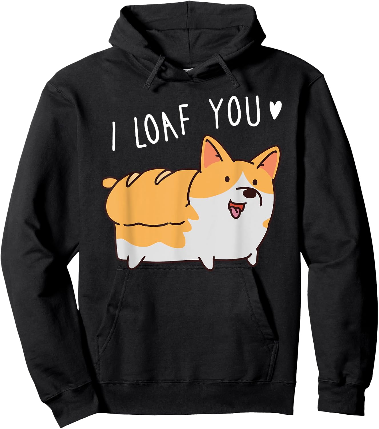 Cute Funny Dog Puppy Loaf Bread Love Men Women Kids Hoodie - Hoodie | Black