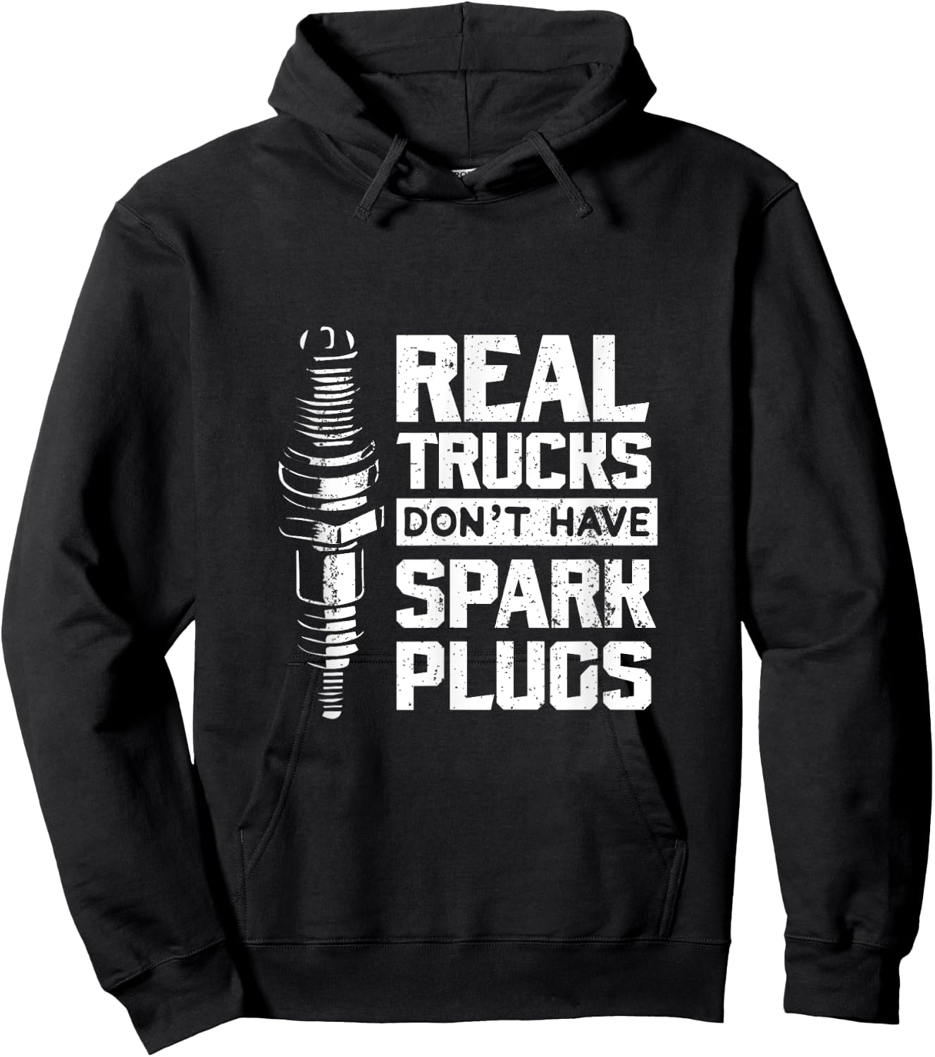 Real Trucks Don't Have Spark Plugs Truck Mechanic Hoodie - Hoodie | Black