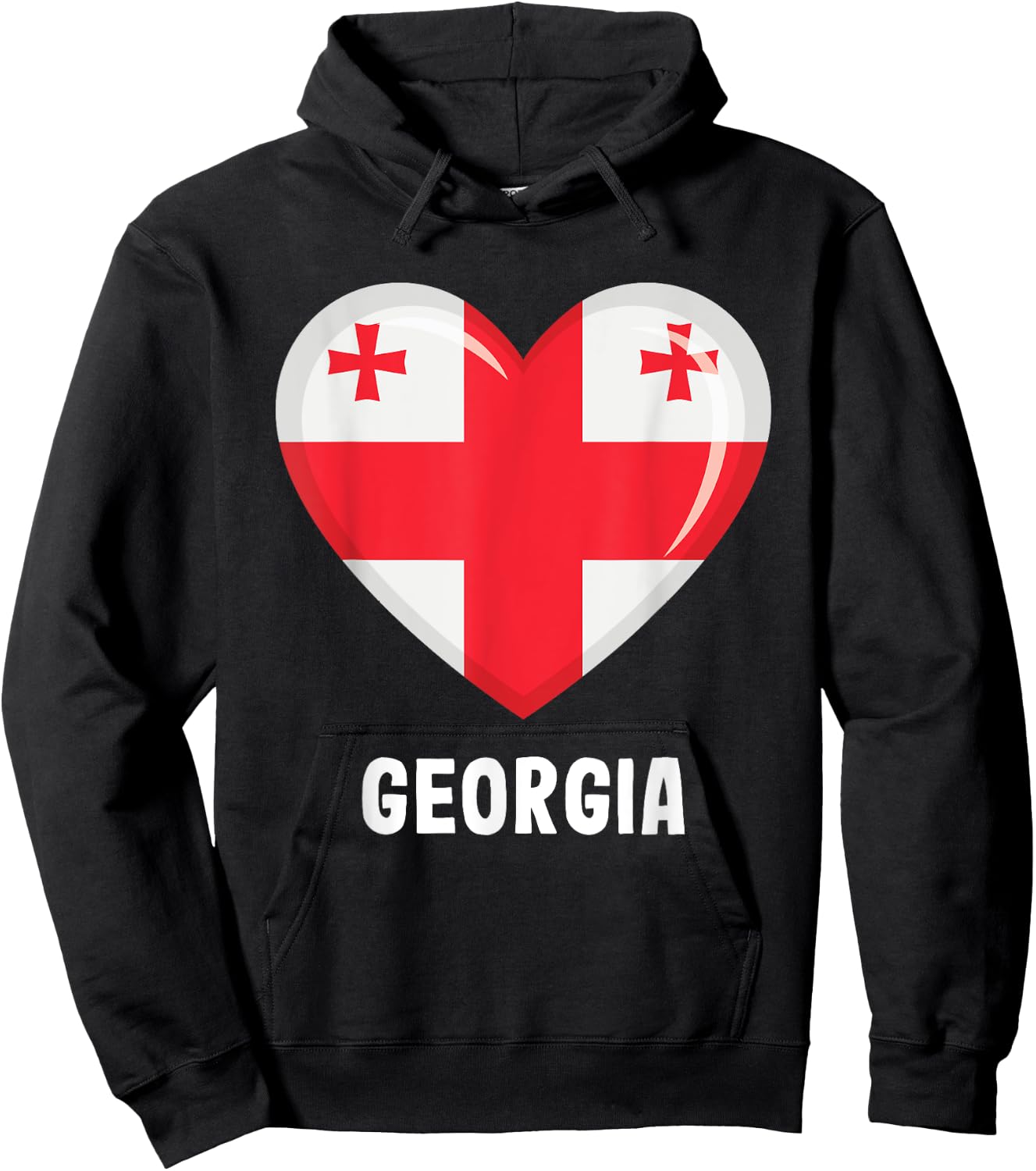 Georgian Flag Jersey Hoodie - Hoodie | Black