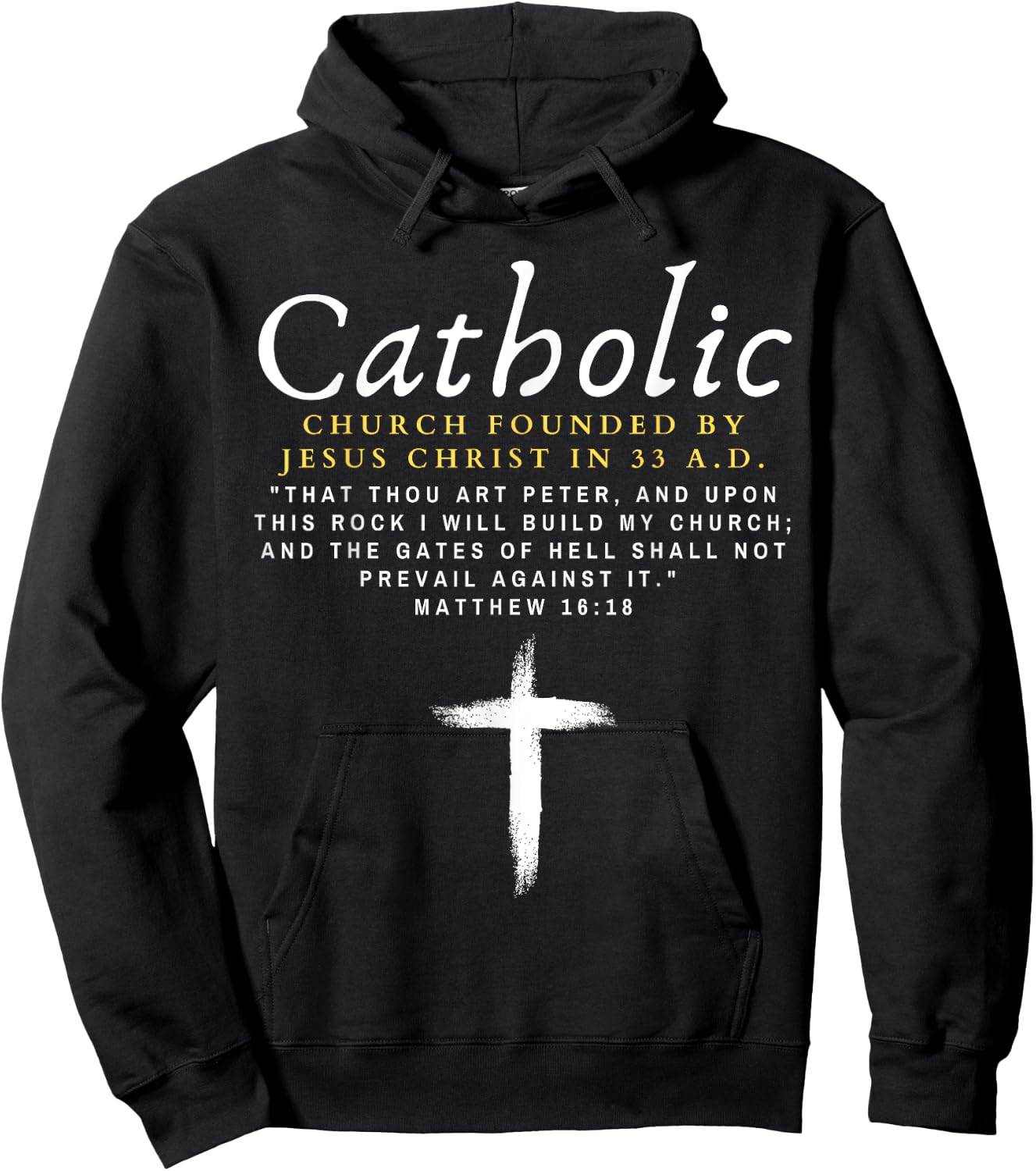 Motivational Catholic Church History Men Women Uplifting Pun Hoodie - Hoodie | Black