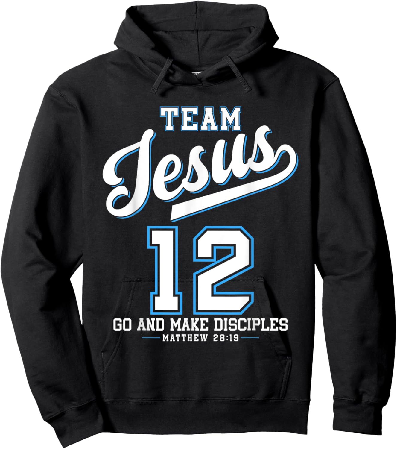 Jesus Baseball Team Jesus Christian Matthew 28:19 Verse Hoodie - Hoodie | Black