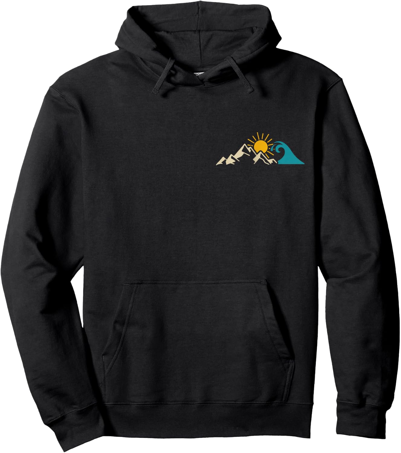 Mountains & Sea Hiking Surfer Climbing Hiker Nature Outdoor Hoodie - Hoodie | Black