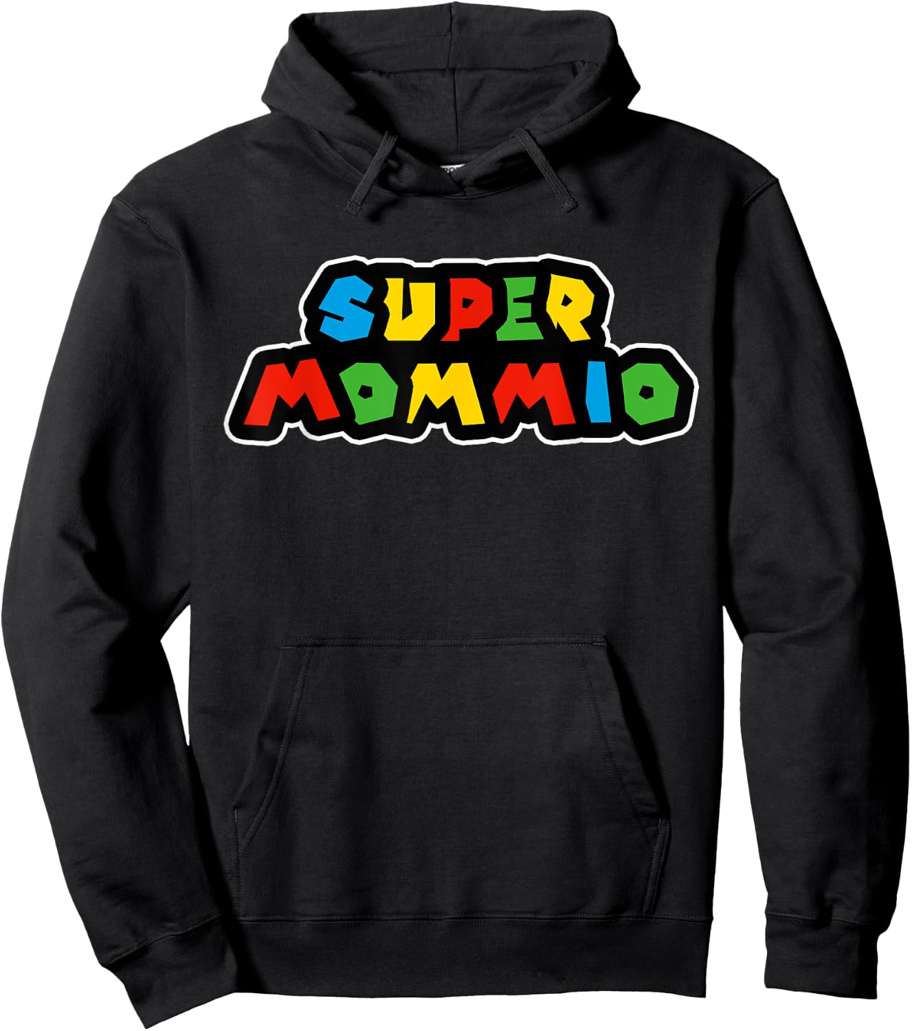 Super Mommio Funny Nerdy Mommy Mother Short Sleeve (Black) Hoodie - Hoodie | Black