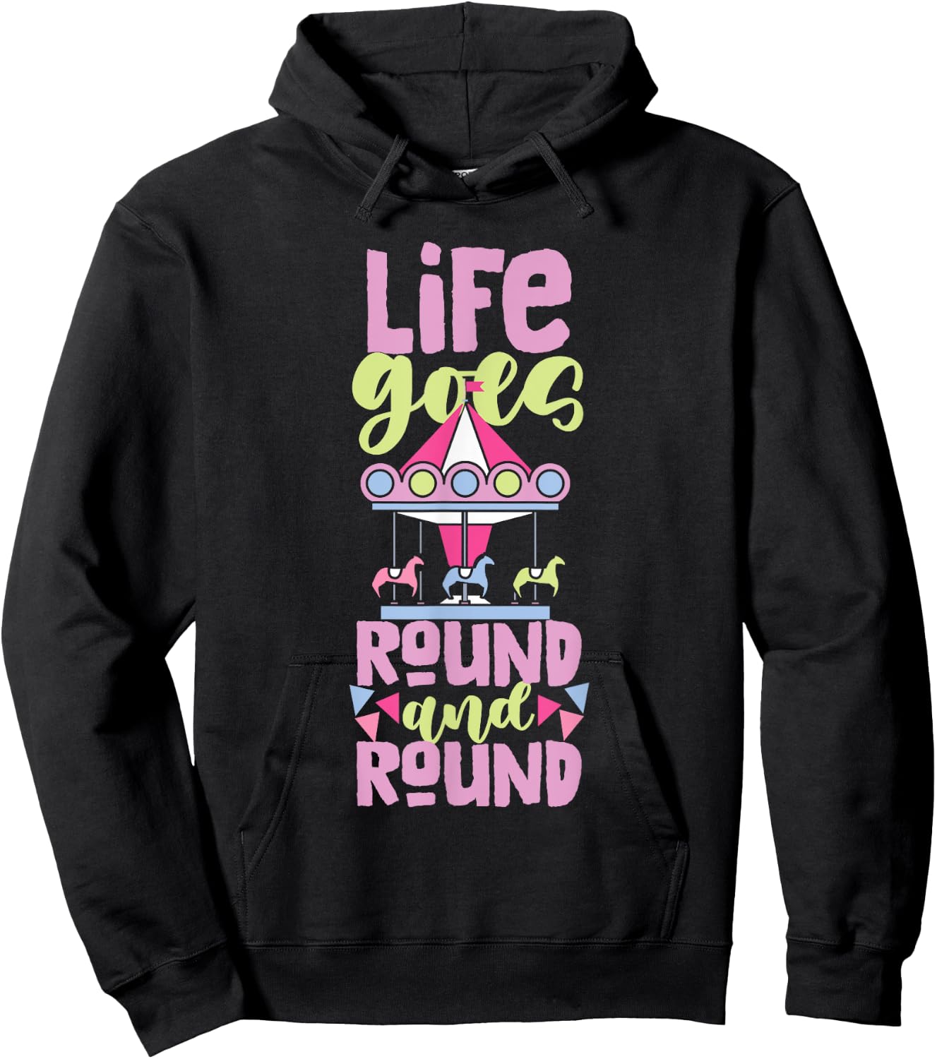 Carousel Horse Merry-Go-Round Girls and Women Hoodie - Hoodie | Black