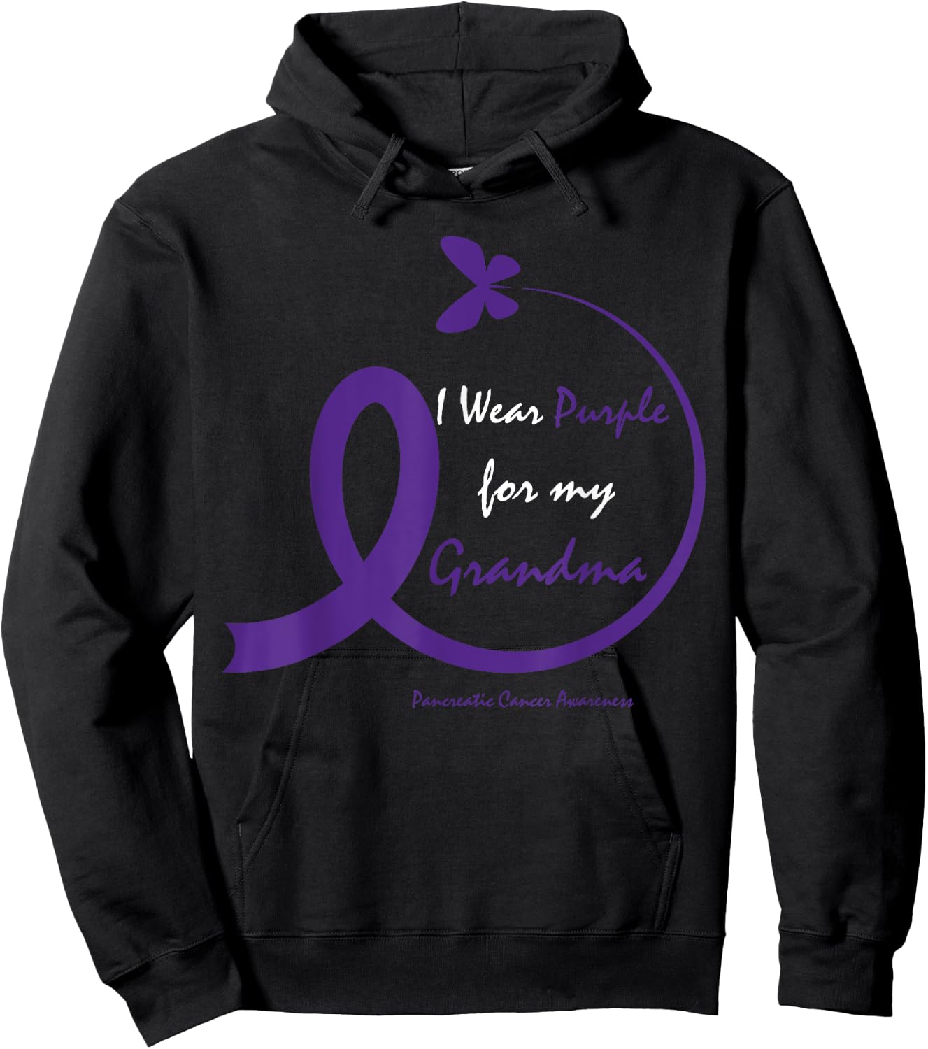 Products Gifts Purple Grandma Pancreatic Cancer Awareness Hoodie - Hoodie | Black