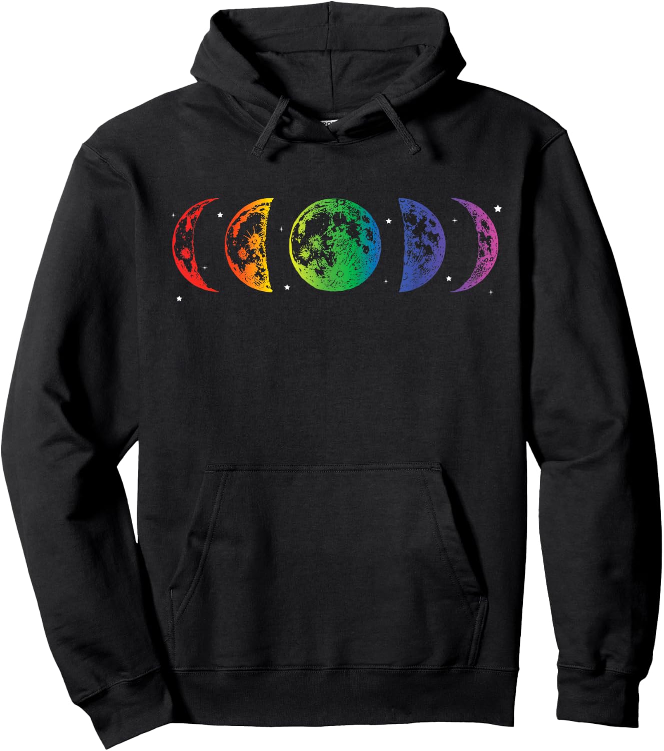 Moon Phase LBGTQ Rainbow Pride Equality Lunar Eclipse Hoodie - Hoodie | Black