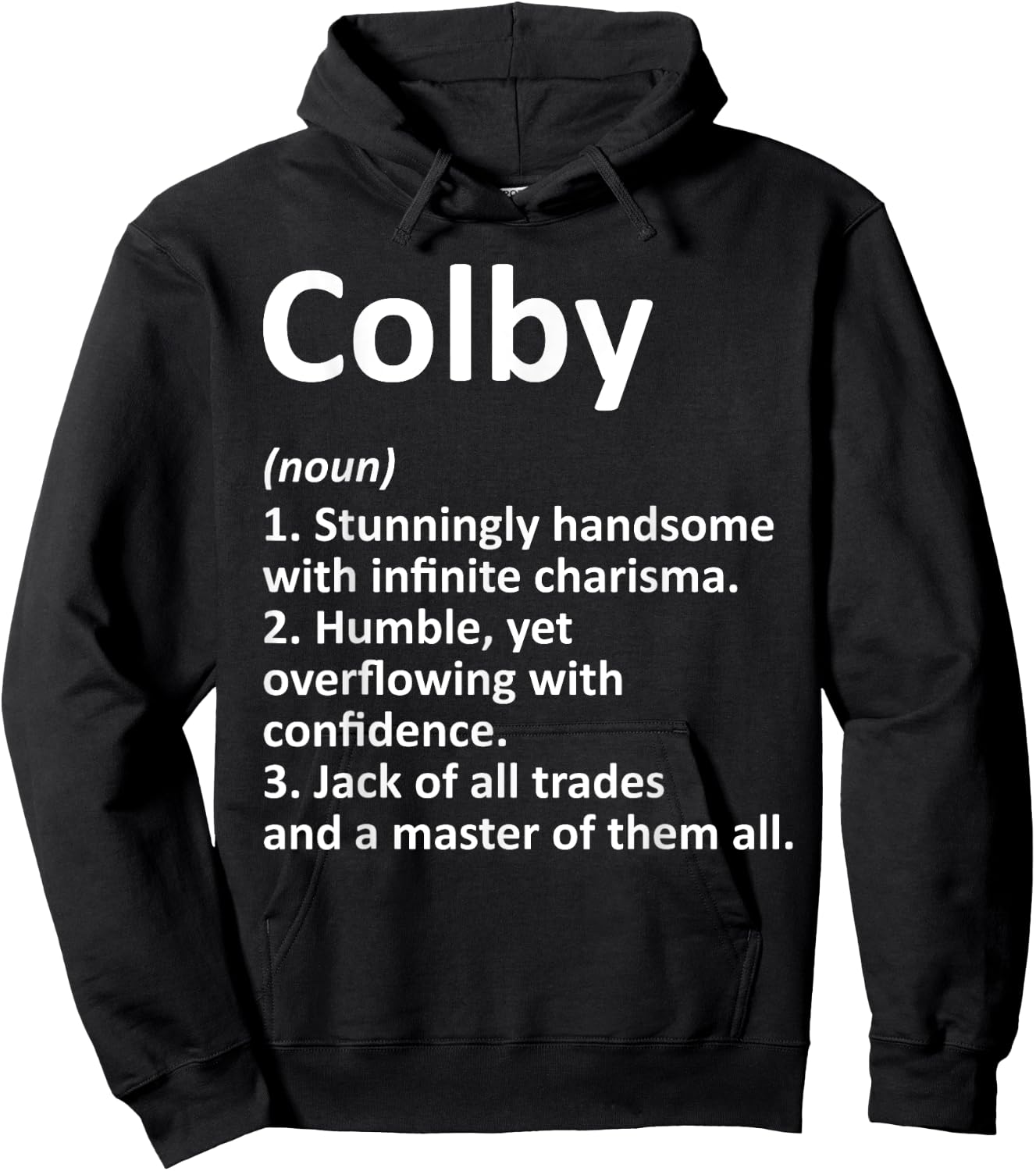 COLBY Definition Personalized Name Funny Birthday Gift Hoodie - Hoodie | Black