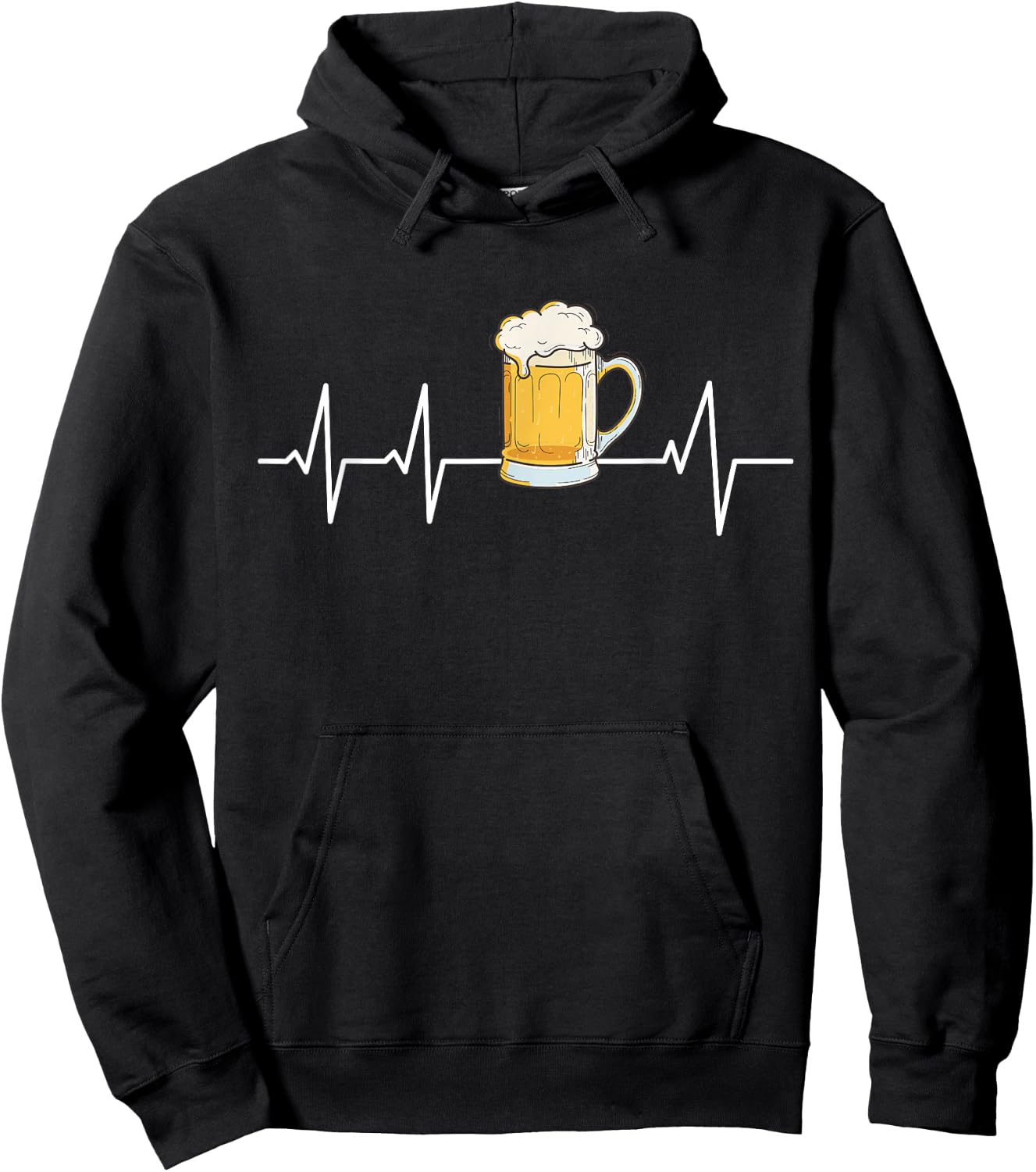 Beer pitcher heartbeat EKG heart rate Hoodie - Hoodie | Black