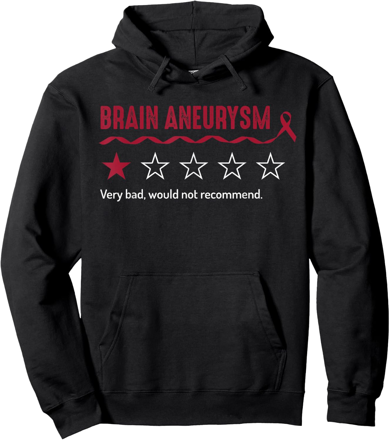 Brain Aneurysm Review Very Bad Would Not Recommend 1 Star Hoodie - Hoodie | Black